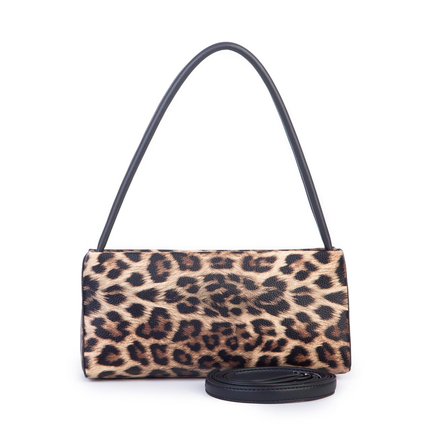 Nas Bag Kadın Basic Baget Omuz ve Çapraz Çanta Taba Leopar (27x12 cm )