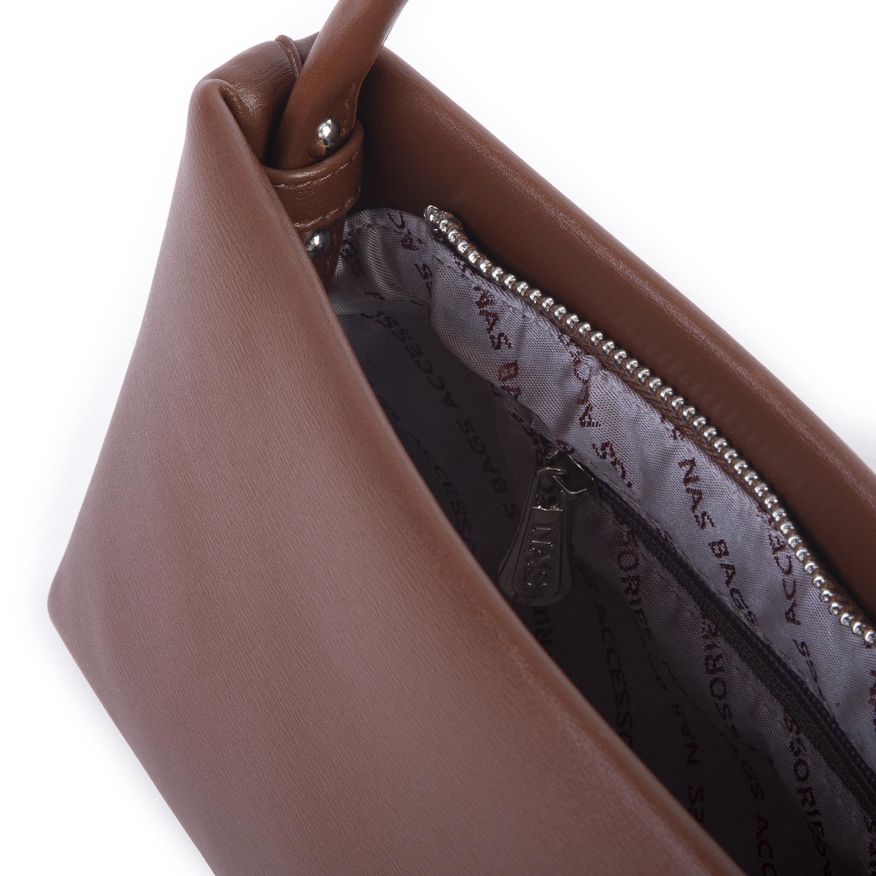 Nas Bag Kadın Basic Baget Omuz ve Çapraz Çanta Taba Kımera (27x12 cm )