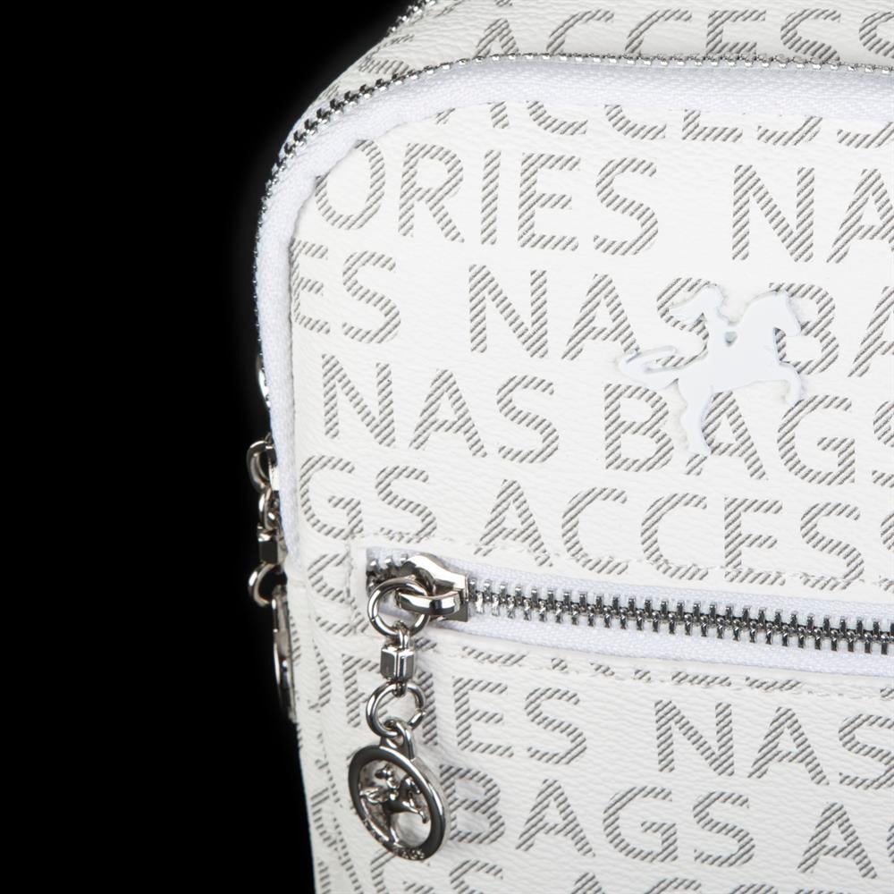 Nas Bag Kadın Bel ve Body Bag Çapraz Çanta Dönüştürülebilir Orjinal Nas Çanta Beyaz Yazılı