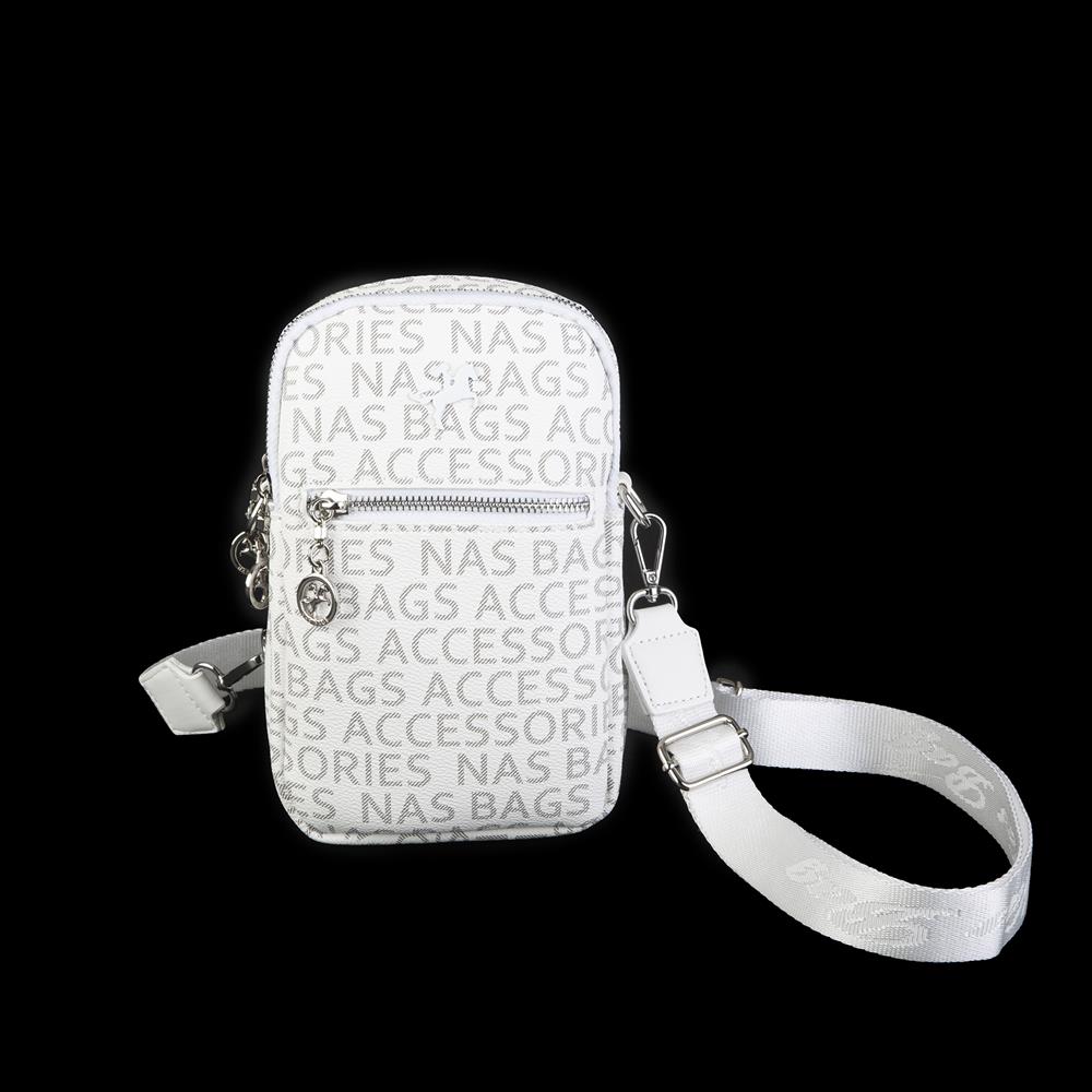 Nas Bag Kadın Bel ve Body Bag Çapraz Çanta Dönüştürülebilir Orjinal Nas Çanta Beyaz Yazılı