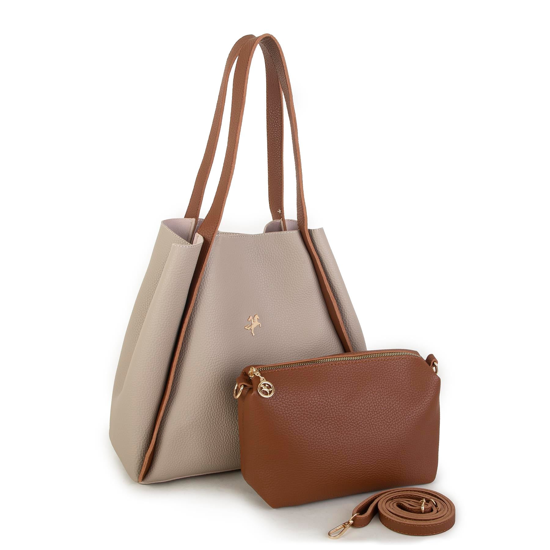 Nas Bag Kadın Büyük Boy Büzmeli Yavrulu Çıtçıtlı Tote Bag Omuz Çantası Kum Taba 