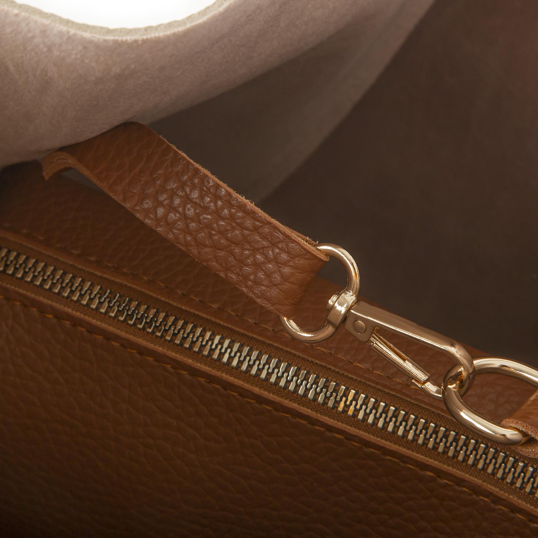 Nas Bag Kadın Büyük Boy Büzmeli Yavrulu Çıtçıtlı Tote Bag Omuz Çantası Kum Taba 