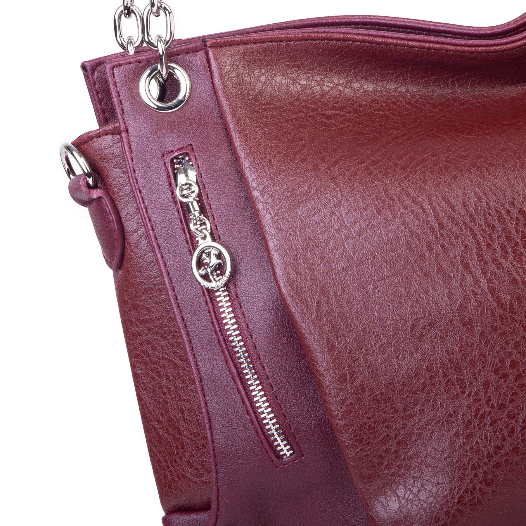 Nas Bag Kadın Büyük Boy Omuz Çantası ( 45x34x21 cm) Bordo Victoria