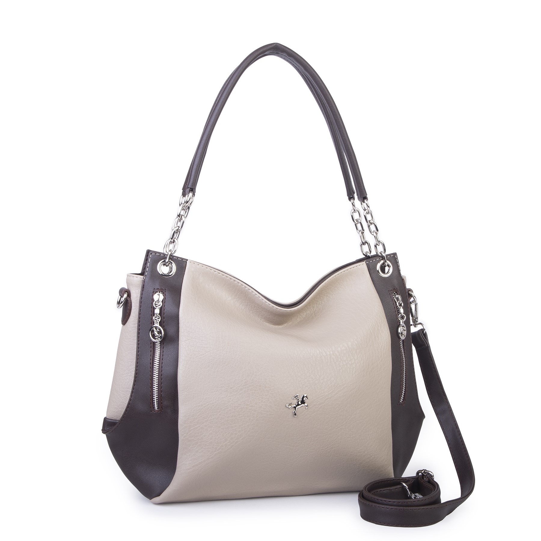 Nas Bag Kadın Büyük Boy Omuz Çantası ( 45x34x21 cm) Kum Kahve Victoria