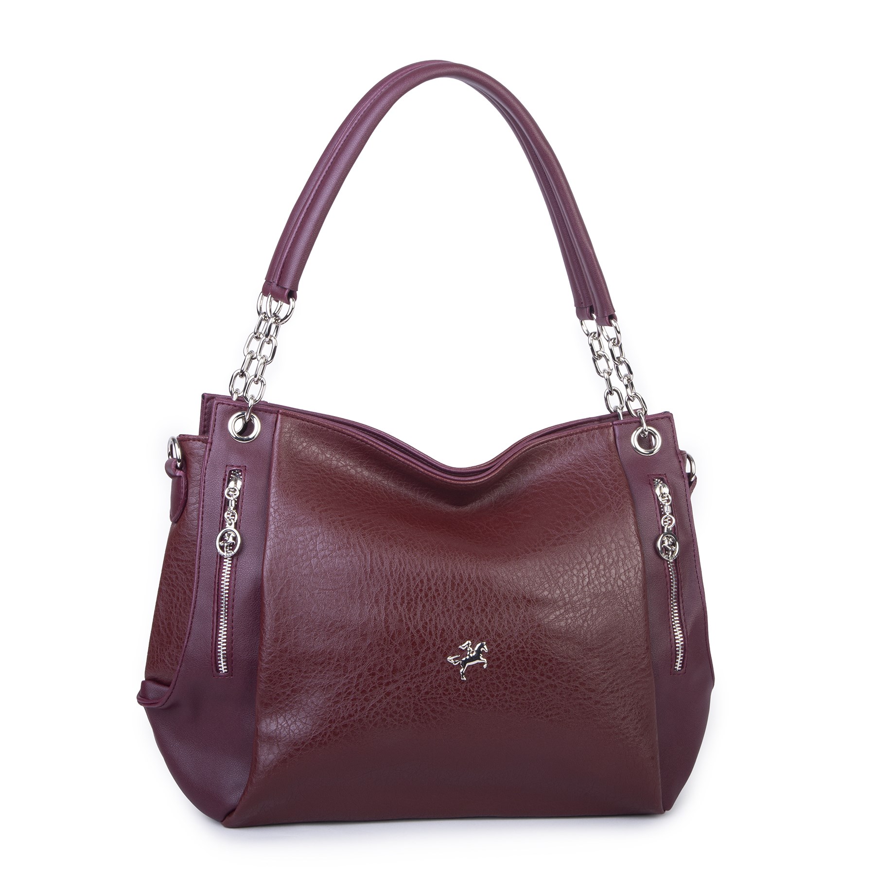 Nas Bag Kadın Büyük Boy Omuz Çantası ( 45x34x21 cm) Bordo Victoria