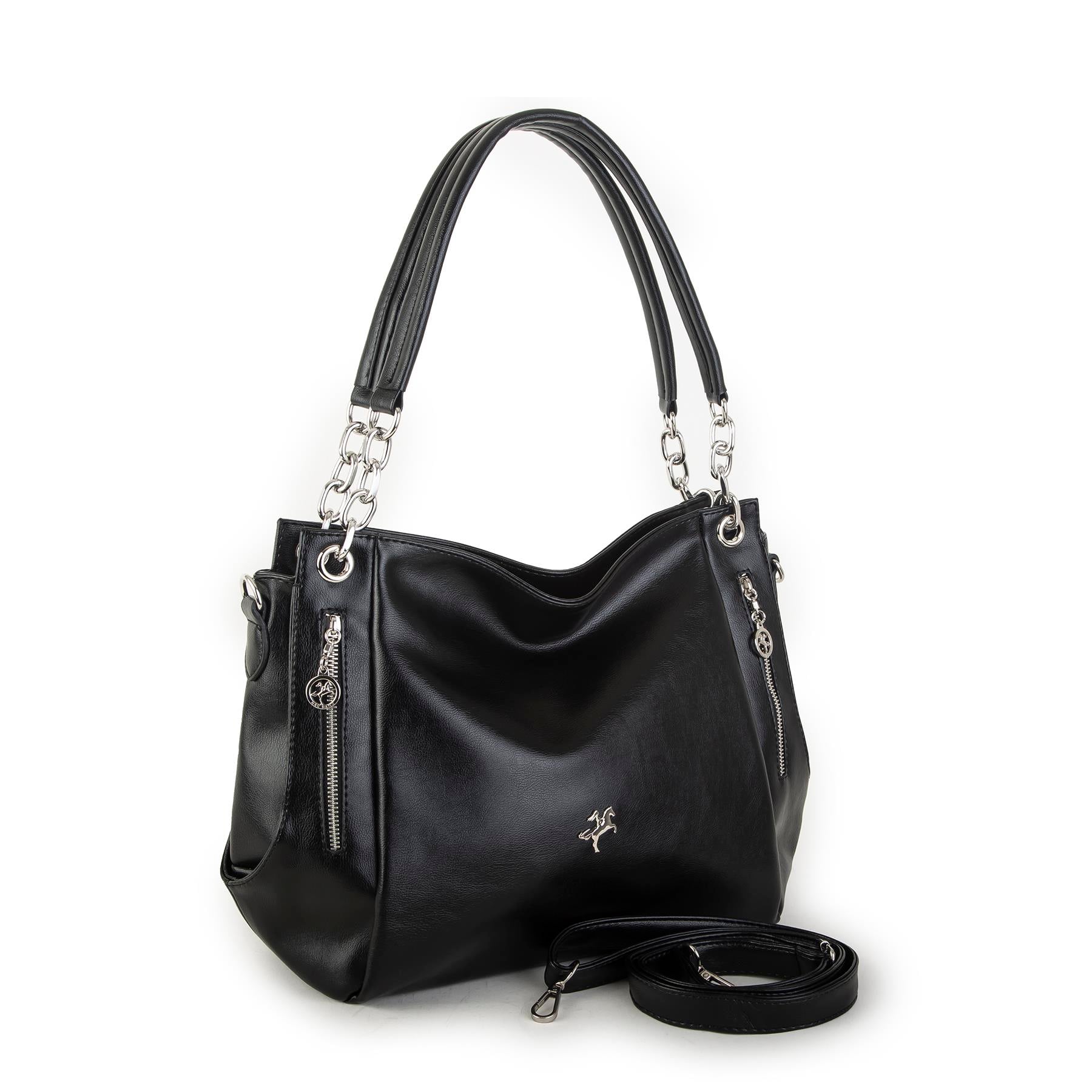 Nas Bag Kadın Büyük Boy Omuz Çantası Siyah  Nero ( 45x34x21 cm)