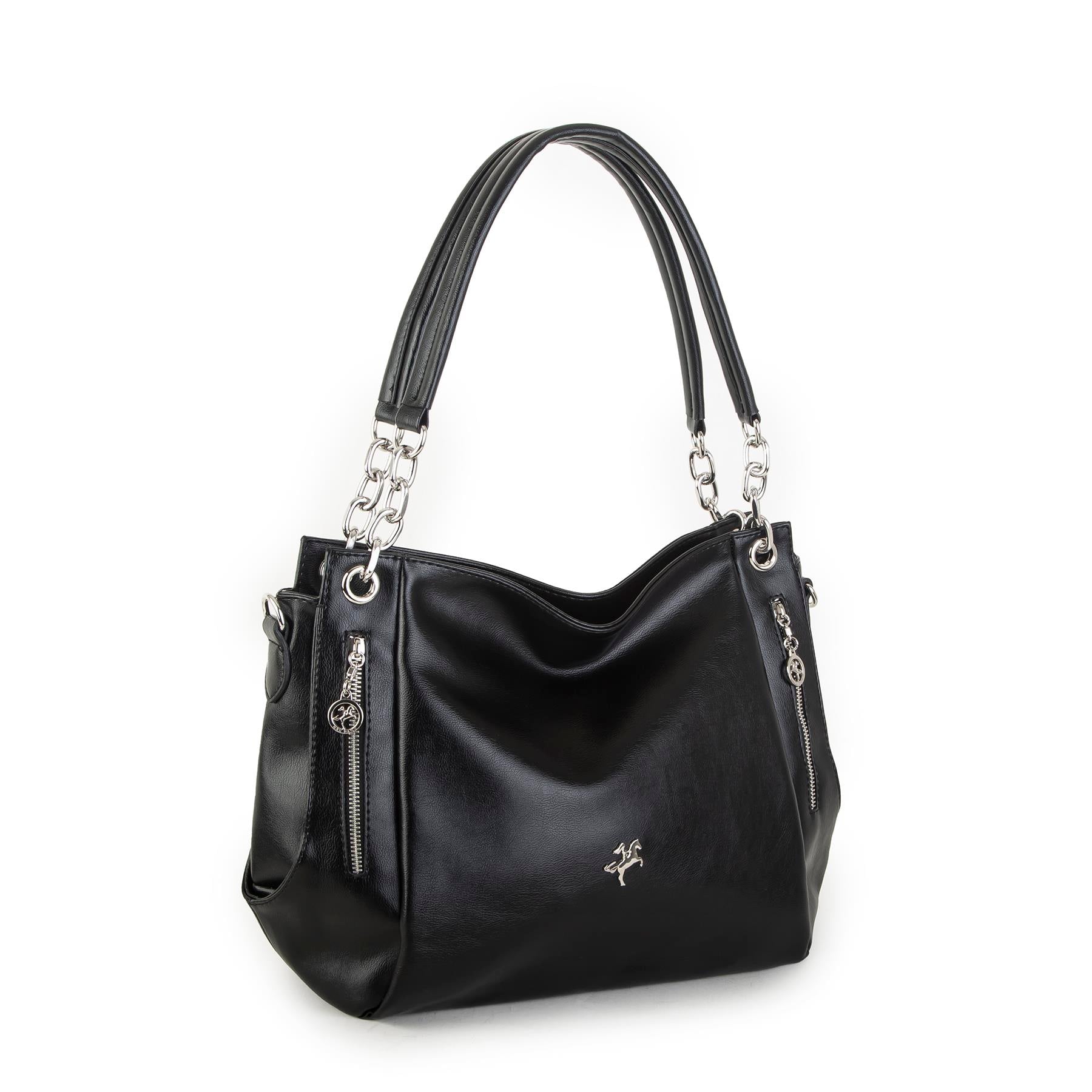 Nas Bag Kadın Büyük Boy Omuz Çantası Siyah  Nero ( 45x34x21 cm)