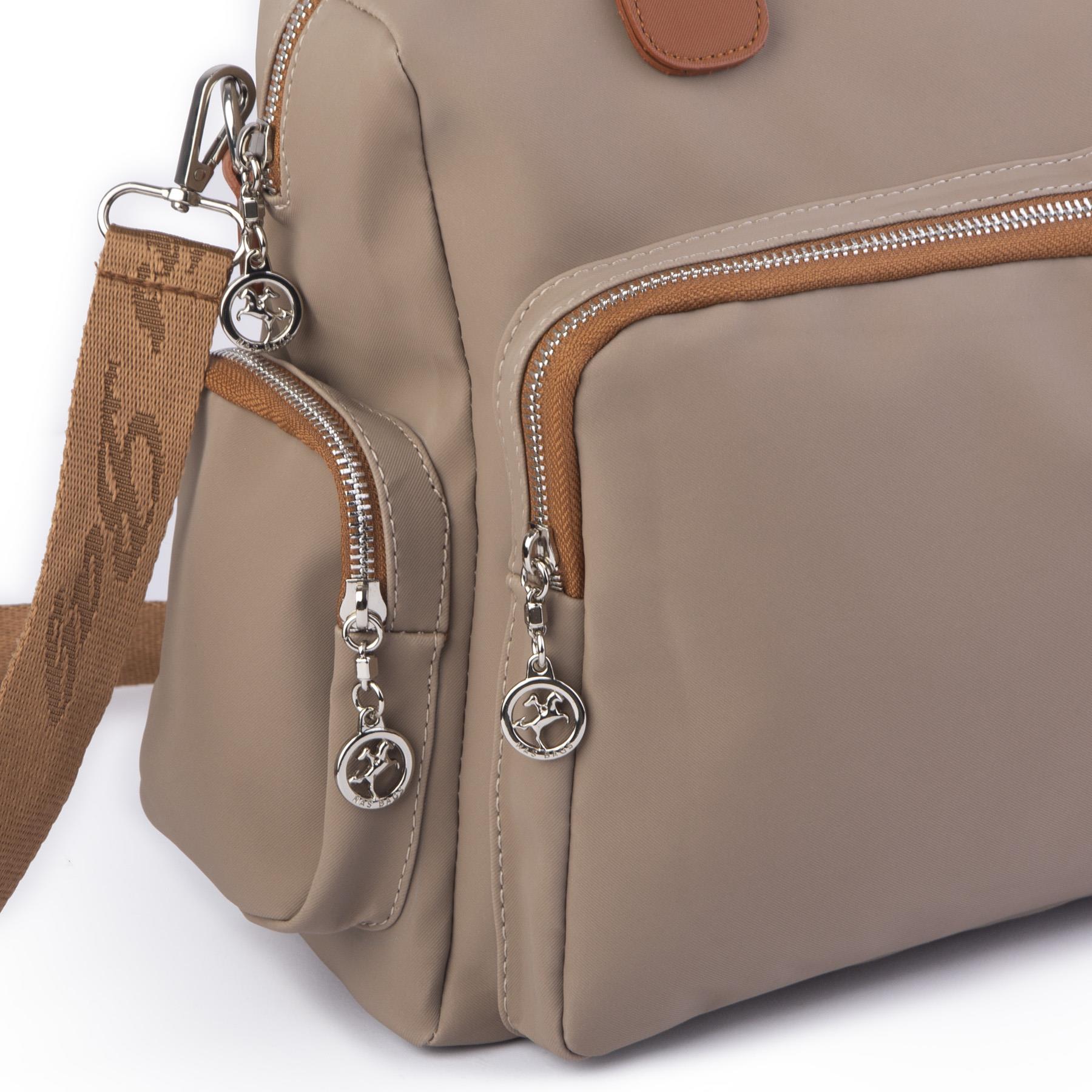 Nas Bag Kadın Büyük Boy Omuz Çantası Vizon  Taba  Buzzy (en :37 ,boy :30 cm)