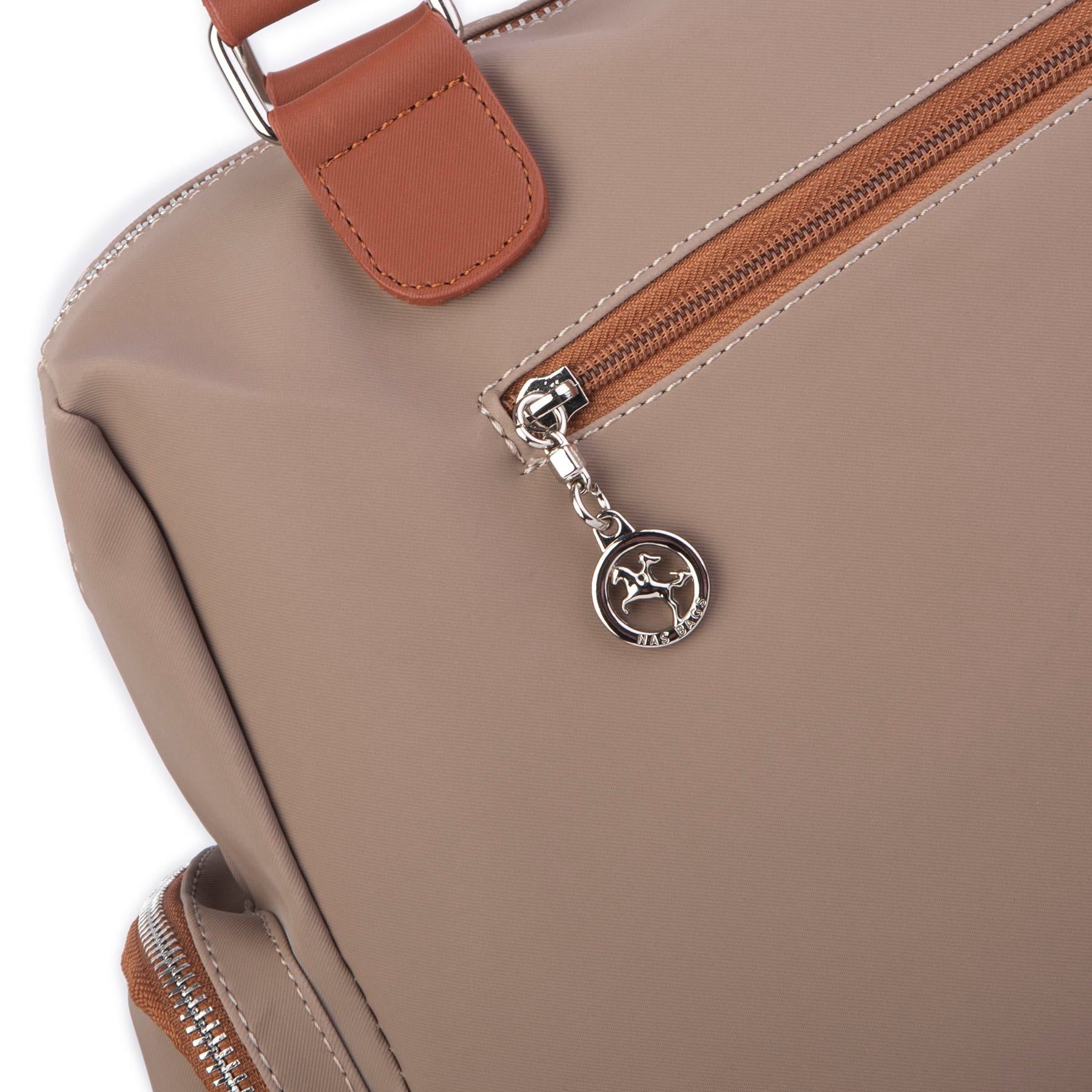 Nas Bag Kadın Büyük Boy Omuz Çantası Vizon  Taba  Buzzy (en :37 ,boy :30 cm)