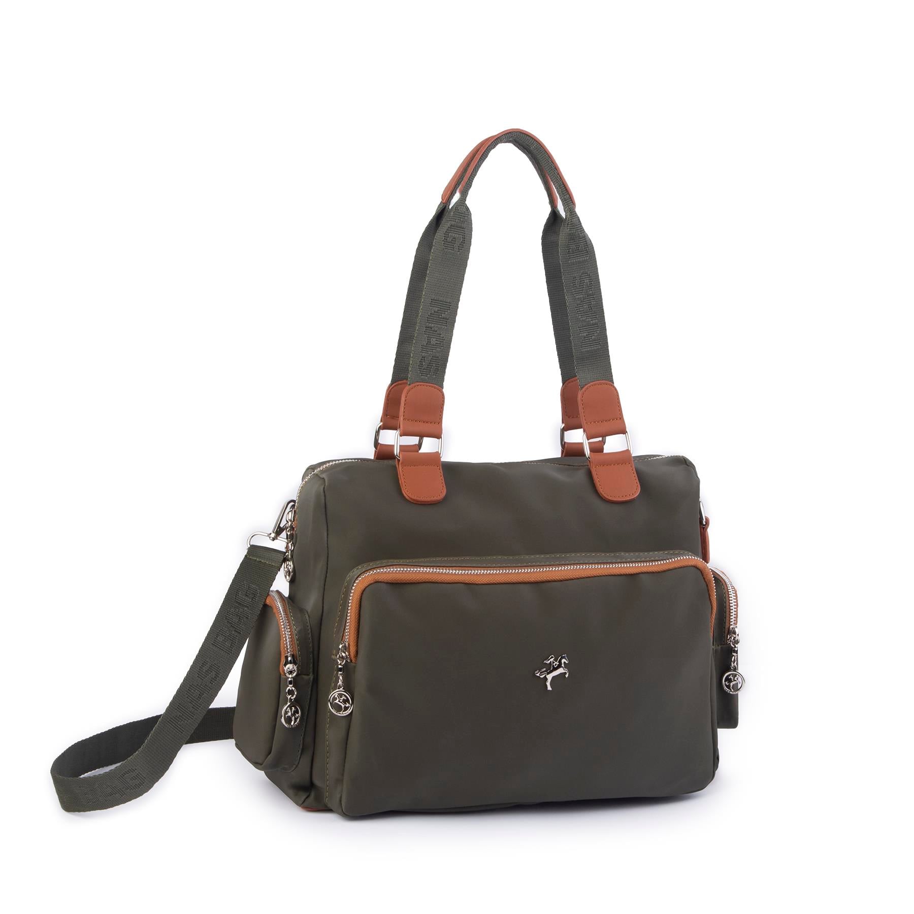 Nas Bag Kadın Büyük Boy Omuz Çantası Yeşil Taba  Buzzy (en :37 ,boy :30 cm)