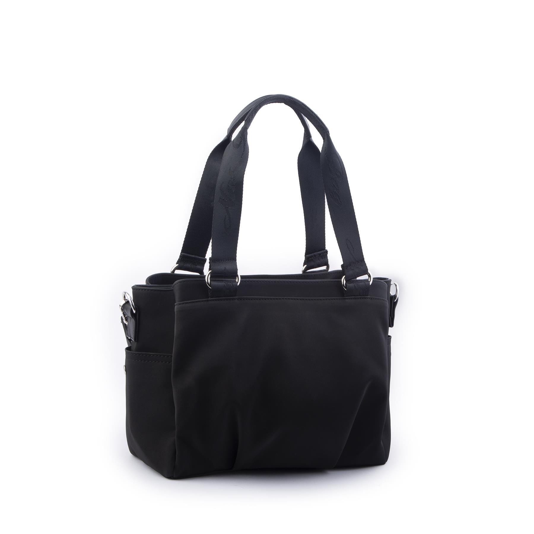 Nas Bag Kadın Çanta Omuz El ve Çapraz Çanta Çok Gözlü Siyah Buzzy  (en:37 cm ; boy:24 cm )