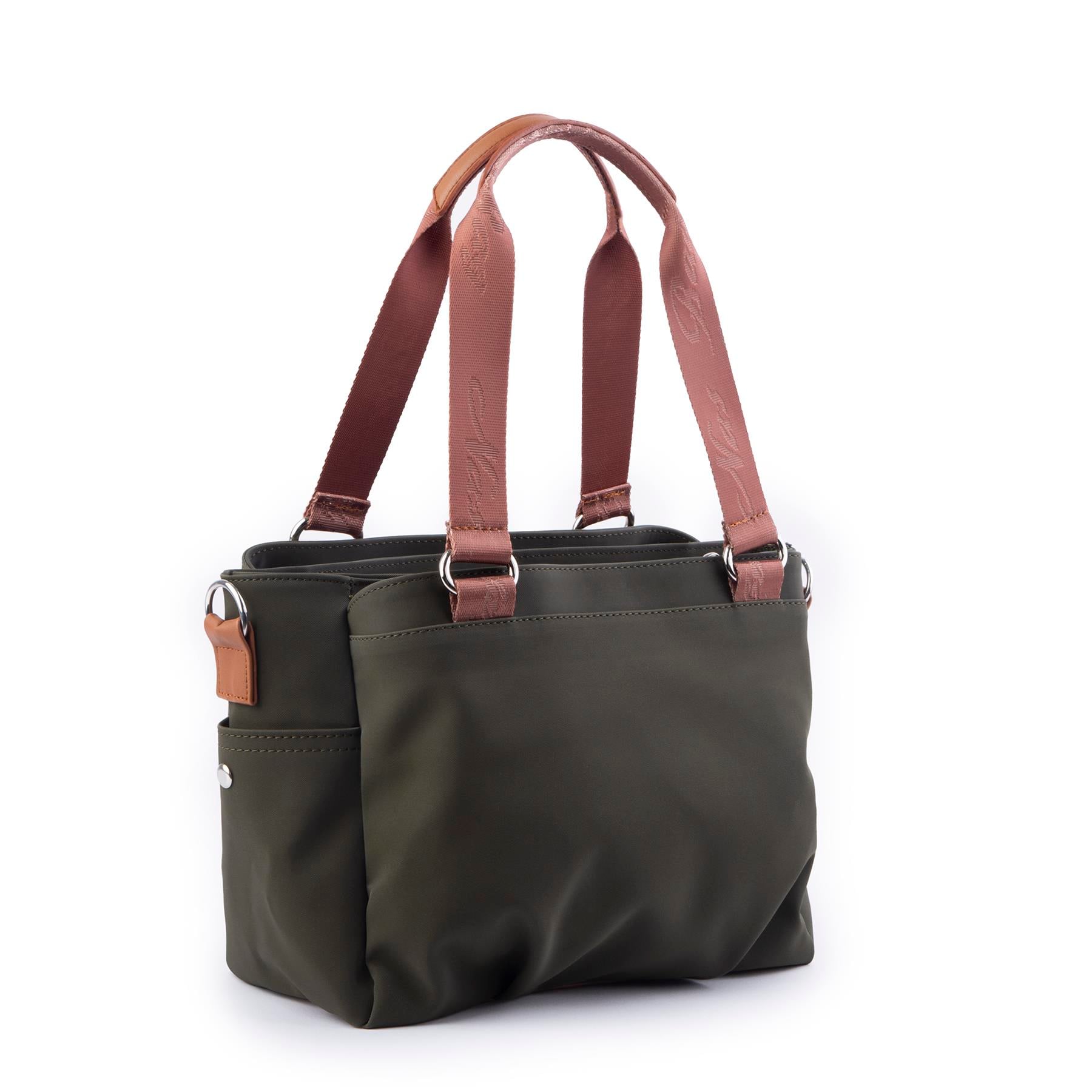 Nas Bag Kadın Çanta Omuz El ve Çapraz Çanta Çok Gözlü Yeşil Taba Buzzy  (en:37 cm ; boy:24 cm )