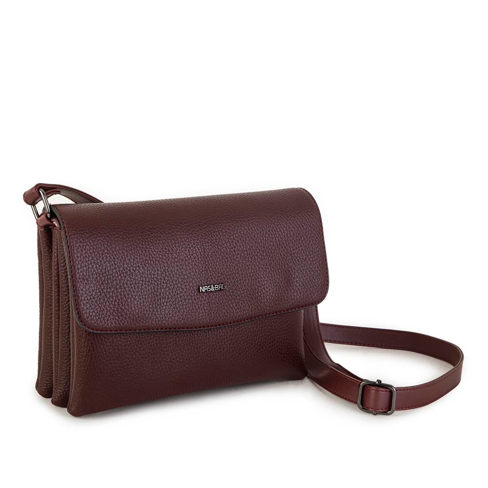Nas Bag Kadın Çapraz Çanta Bordo Natural