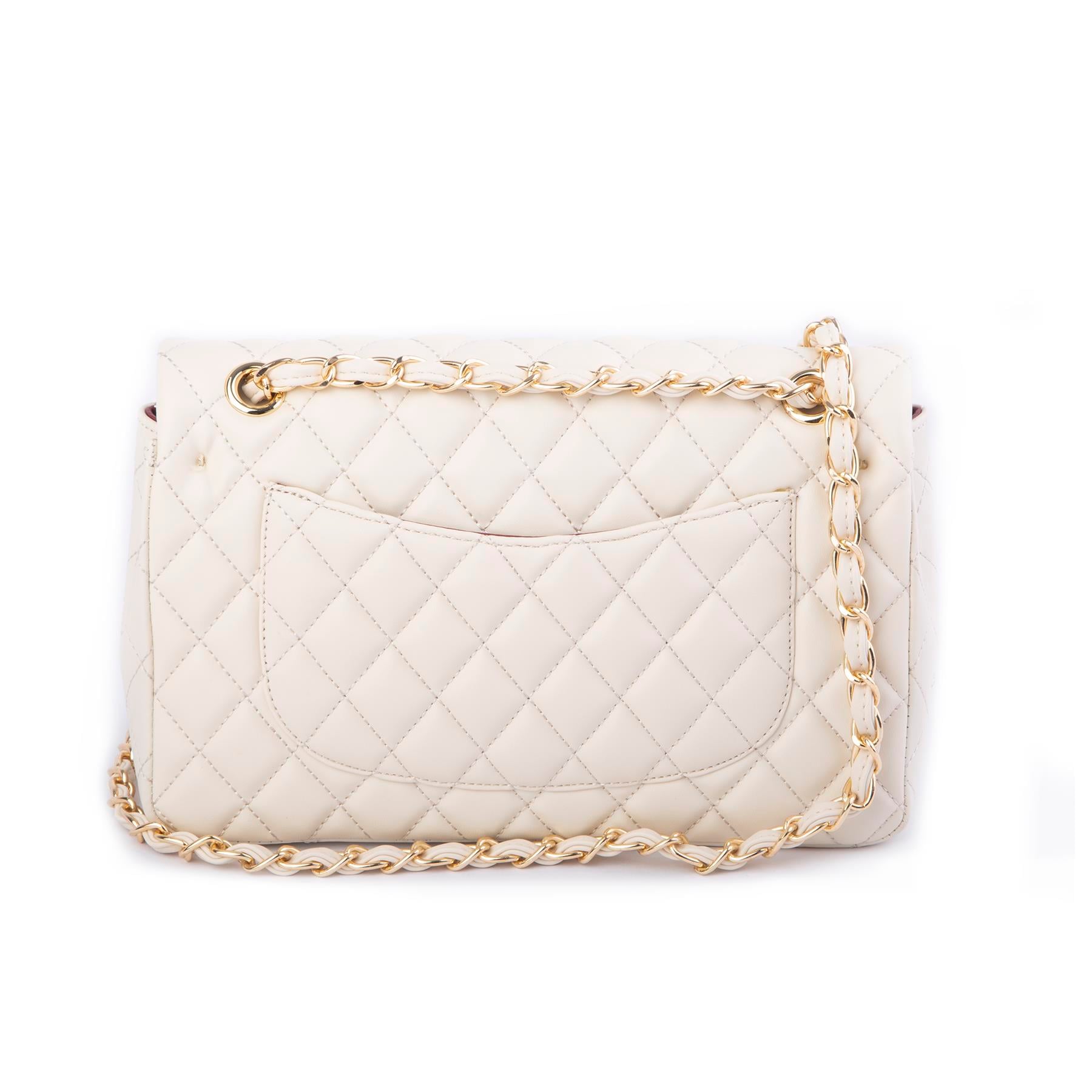 Nas Bag Kadın Çapraz Çanta Büyük Boy Zincirli Kapitone Krem  Nova (en:26 ; boy:16 cm ) 