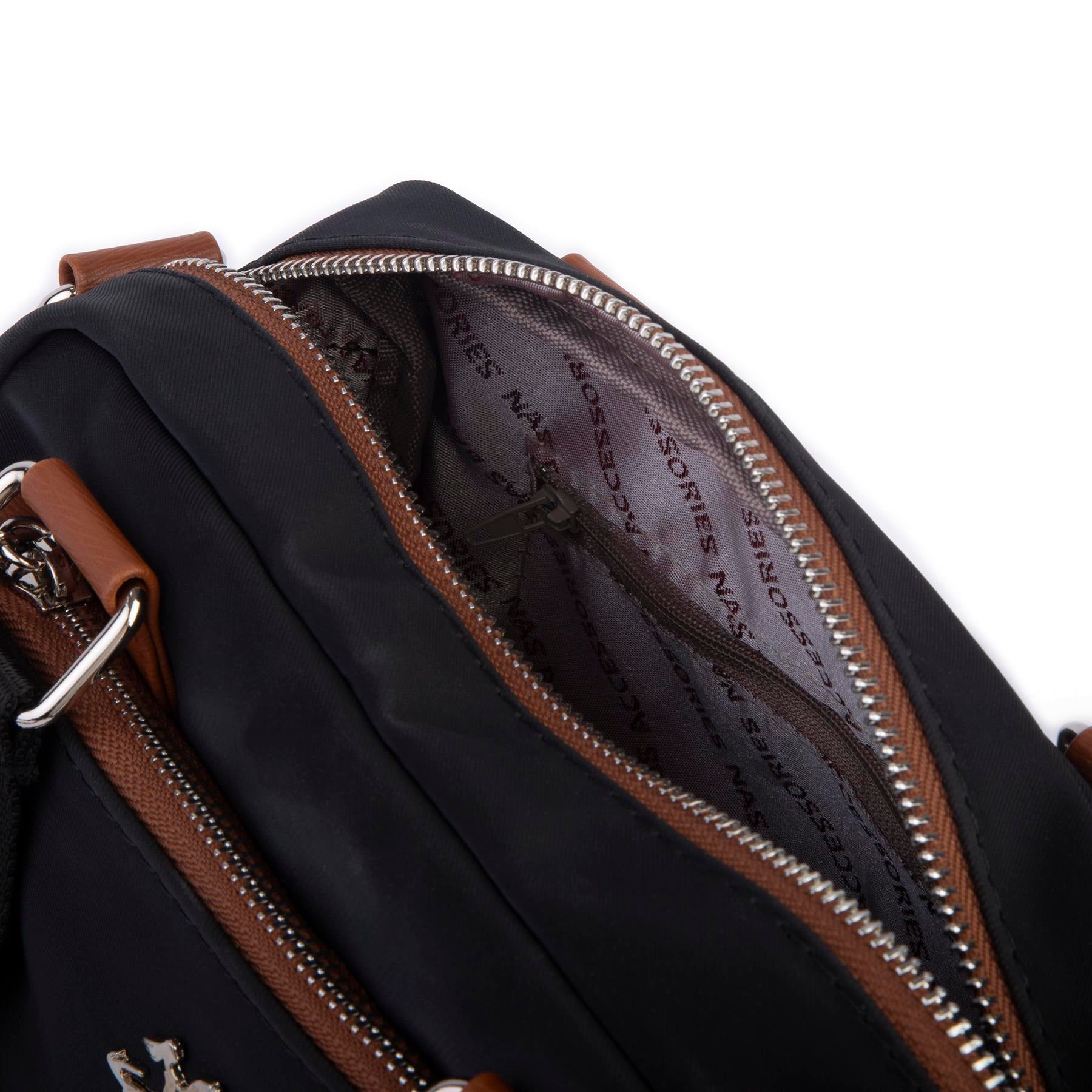Nas Bag Kadın Çapraz Çanta Çok Gözlü Siyah Taba Buzzy