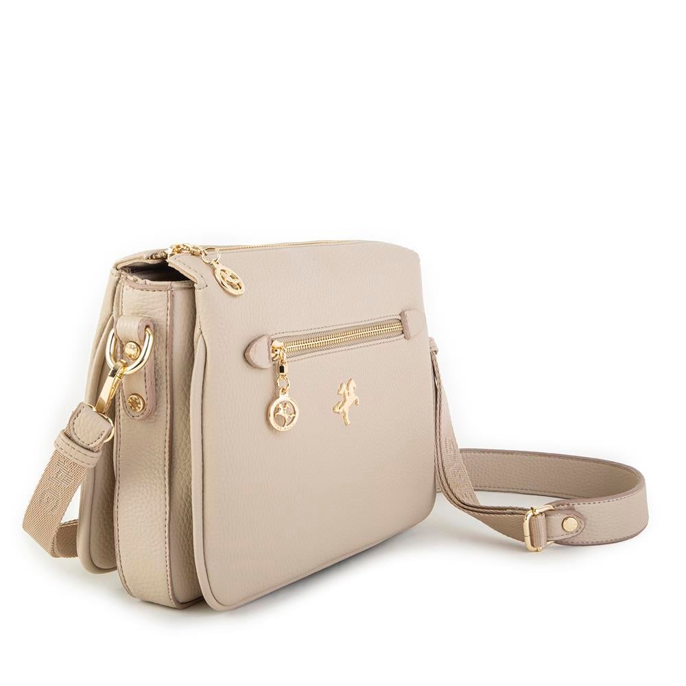 Nas Bag Kadın Çapraz Çanta Kalın Ayarlanabilir Askılı Çanta Kum Silan (En: 26 cm,  Boy: 22 cm )