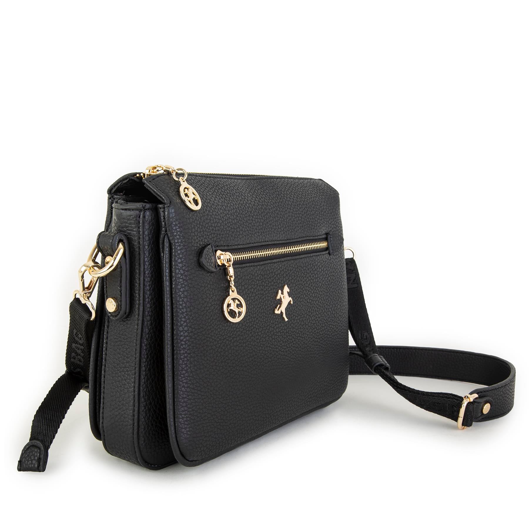 Nas Bag Kadın Çapraz Çanta Kalın Ayarlanabilir Askılı Çanta Siyah Silan (En: 26 cm,  Boy: 22 cm )