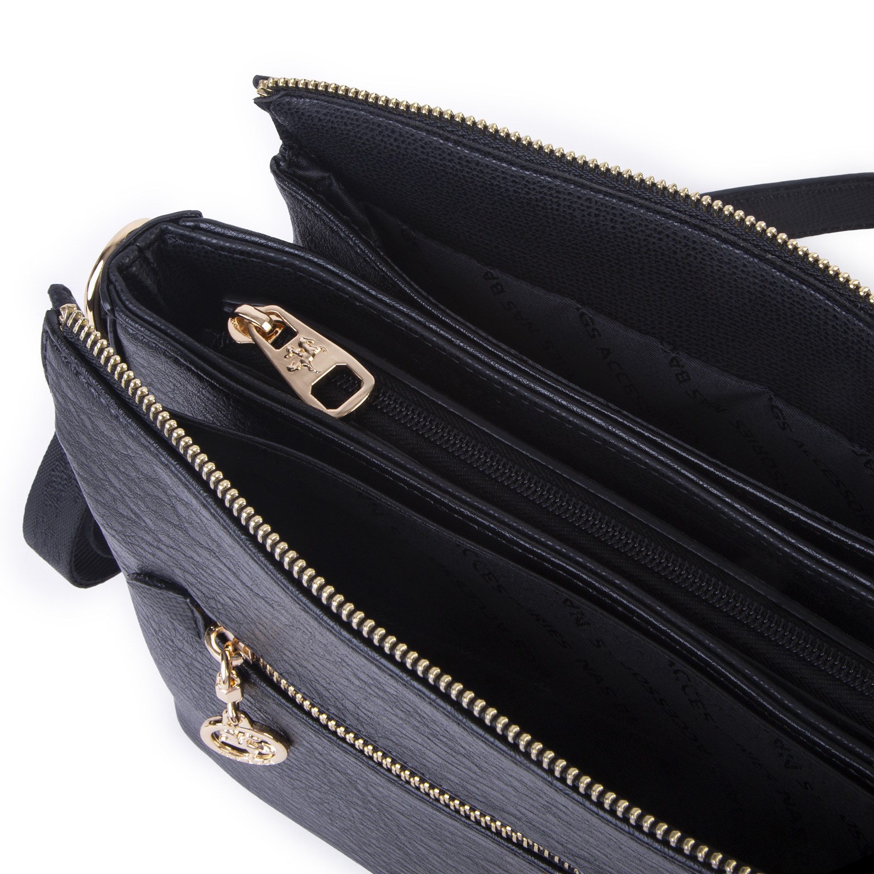 Nas Bag Kadın Çapraz Çanta Kalın Ayarlanabilir Askılı Çanta  (En: 26 cm,  Boy: 22 cm ) Siyah Victoria
