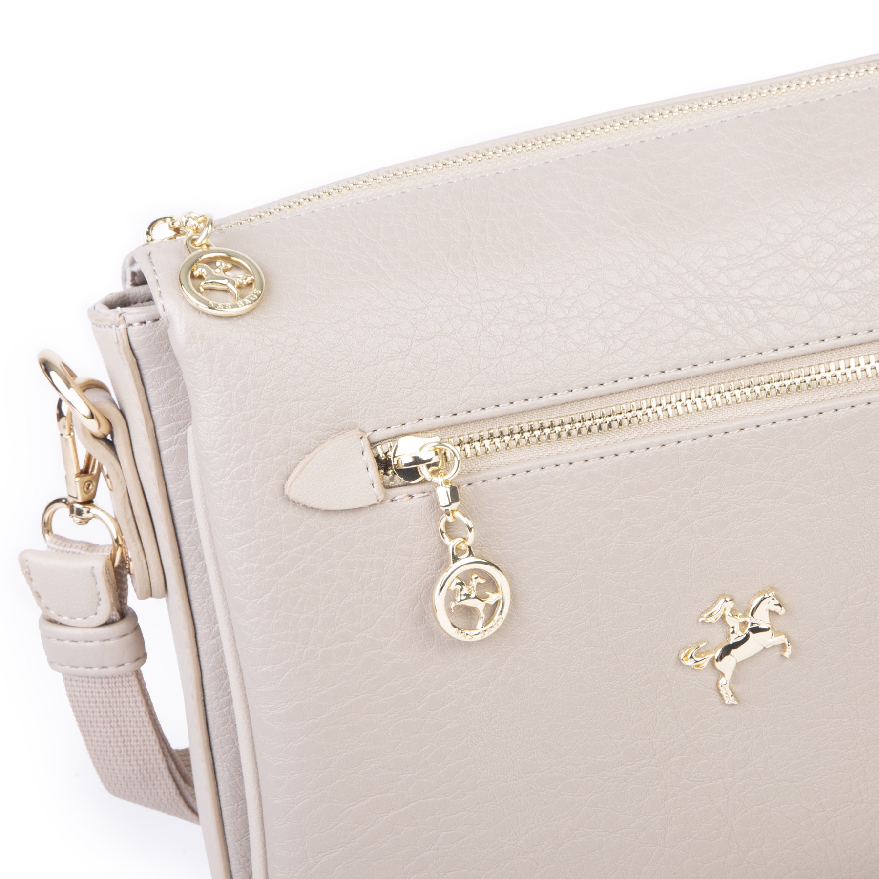 Nas Bag Kadın Çapraz Çanta Kalın Ayarlanabilir Askılı Çanta  (En: 26 cm,  Boy: 22 cm ) Kum Victoria