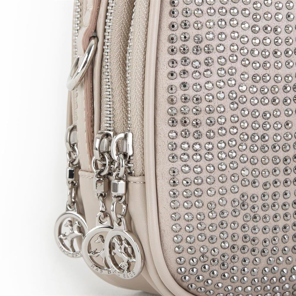 Nas Bag Mini Kadın Çapraz Çanta Kum Taşlı