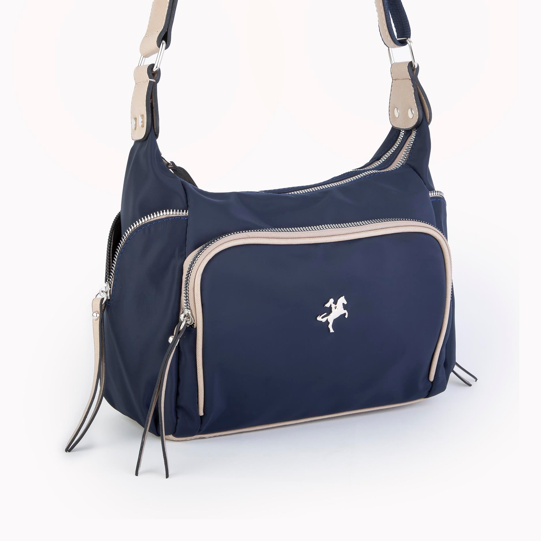 Nas Bag Kadın Çapraz Çanta Lacivert Kum  Buzzy ( 26x21x15 cm)