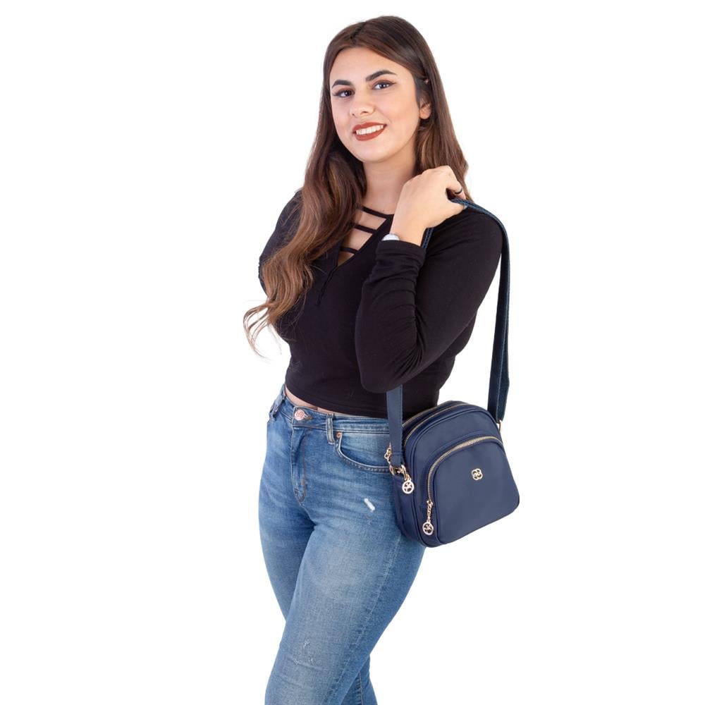 Nas Bag Kadın Çapraz Çanta Lacivert Saten