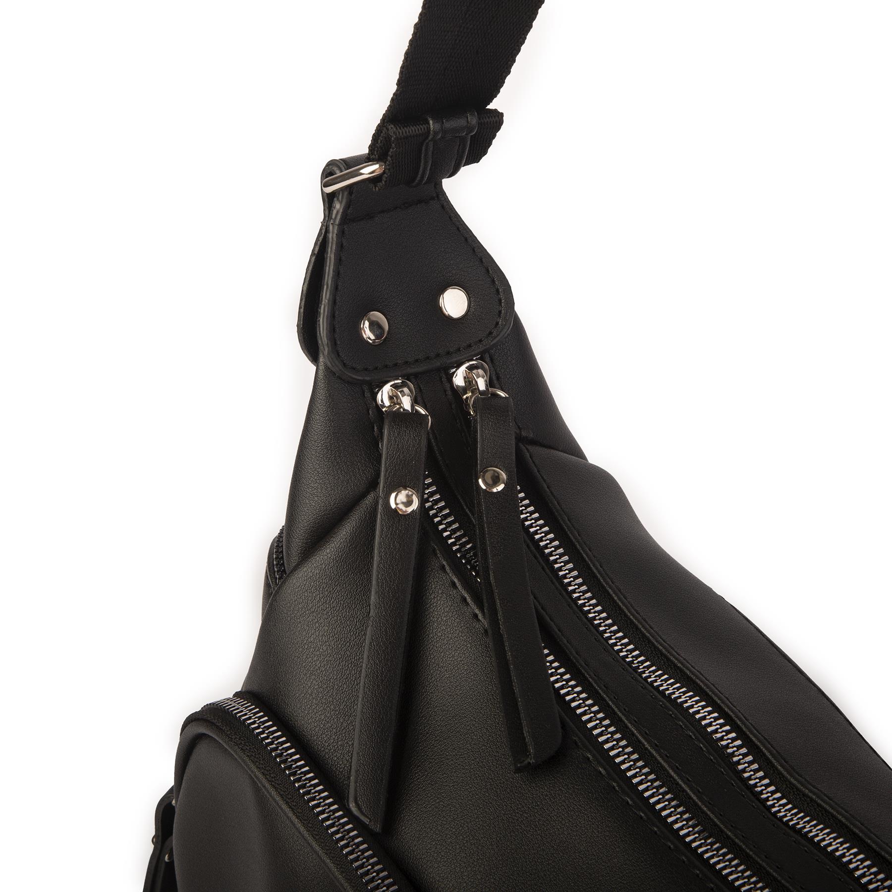 Nas Bag Kadın Çapraz Çanta Siyah Dona   ( 26x21x15 cm)