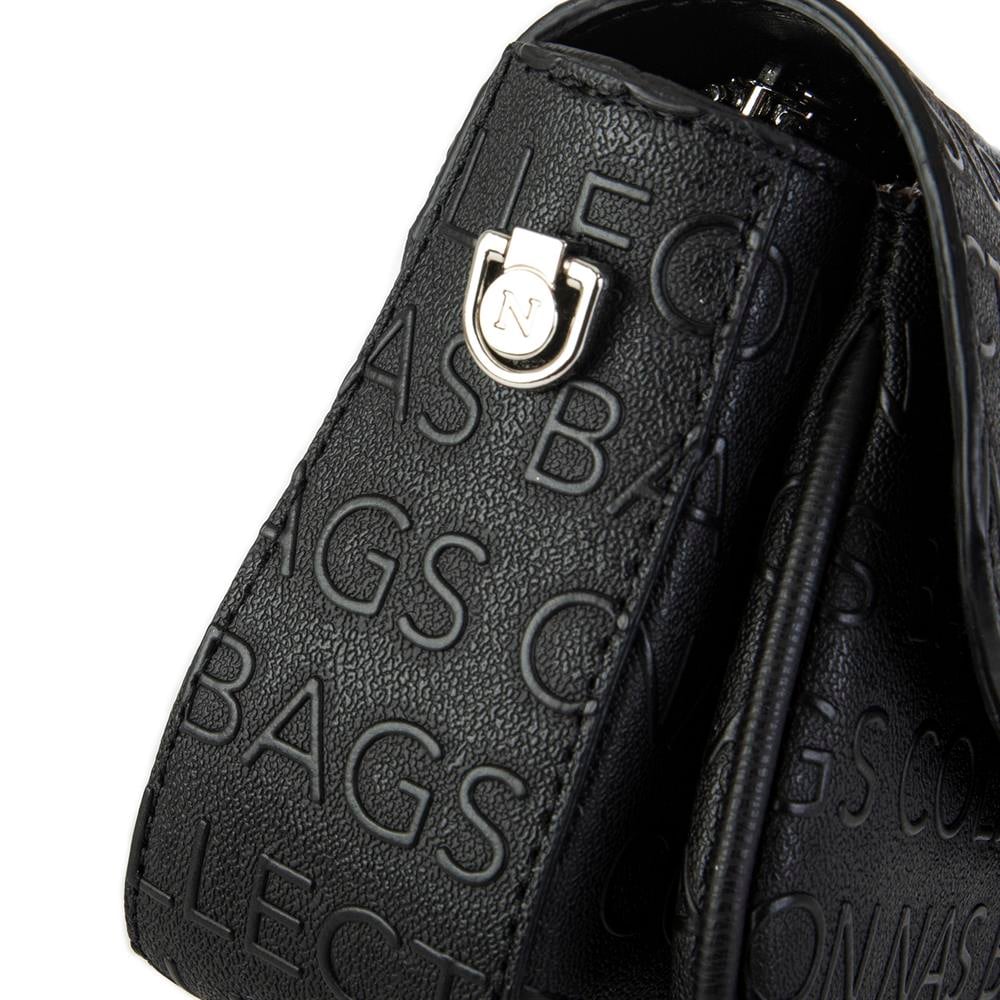 Nas Bag Kadın Çapraz Çanta Siyah Gofraj