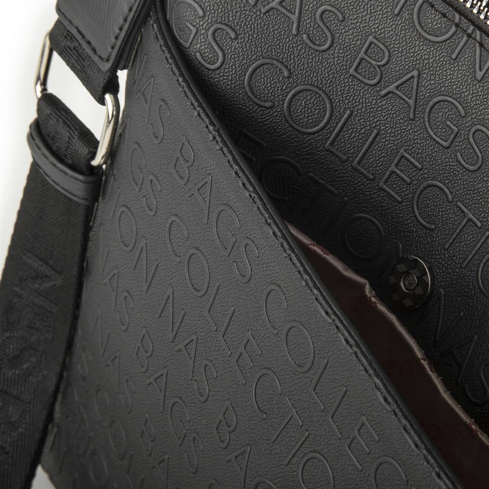Nas Bag Kadın Çapraz Çanta Siyah Gofraj