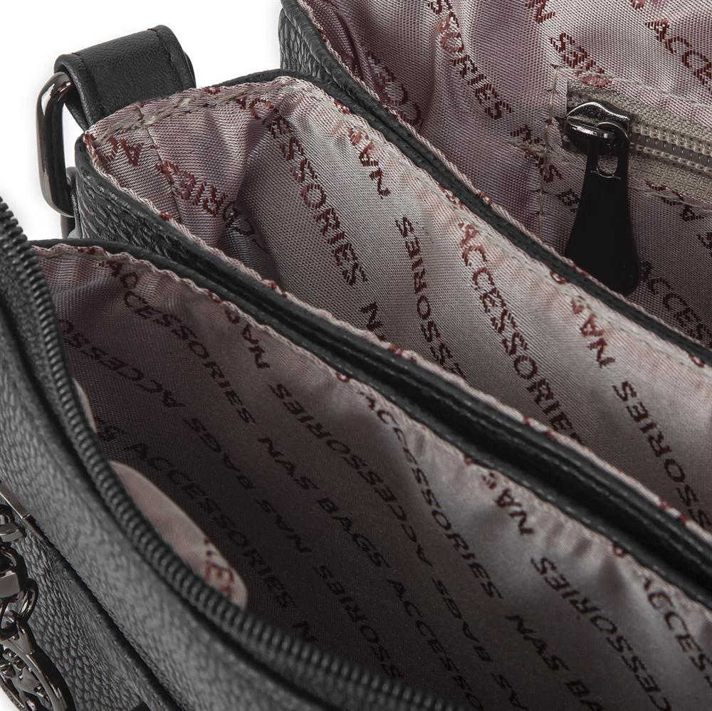 Nas Bag Kadın Çapraz Çanta Siyah Natural