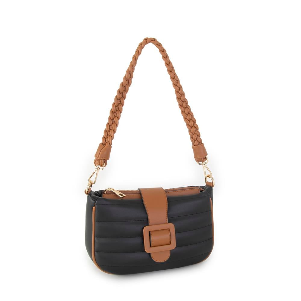 Nas Bag Kadın Çapraz Çanta Siyah Taba Dona