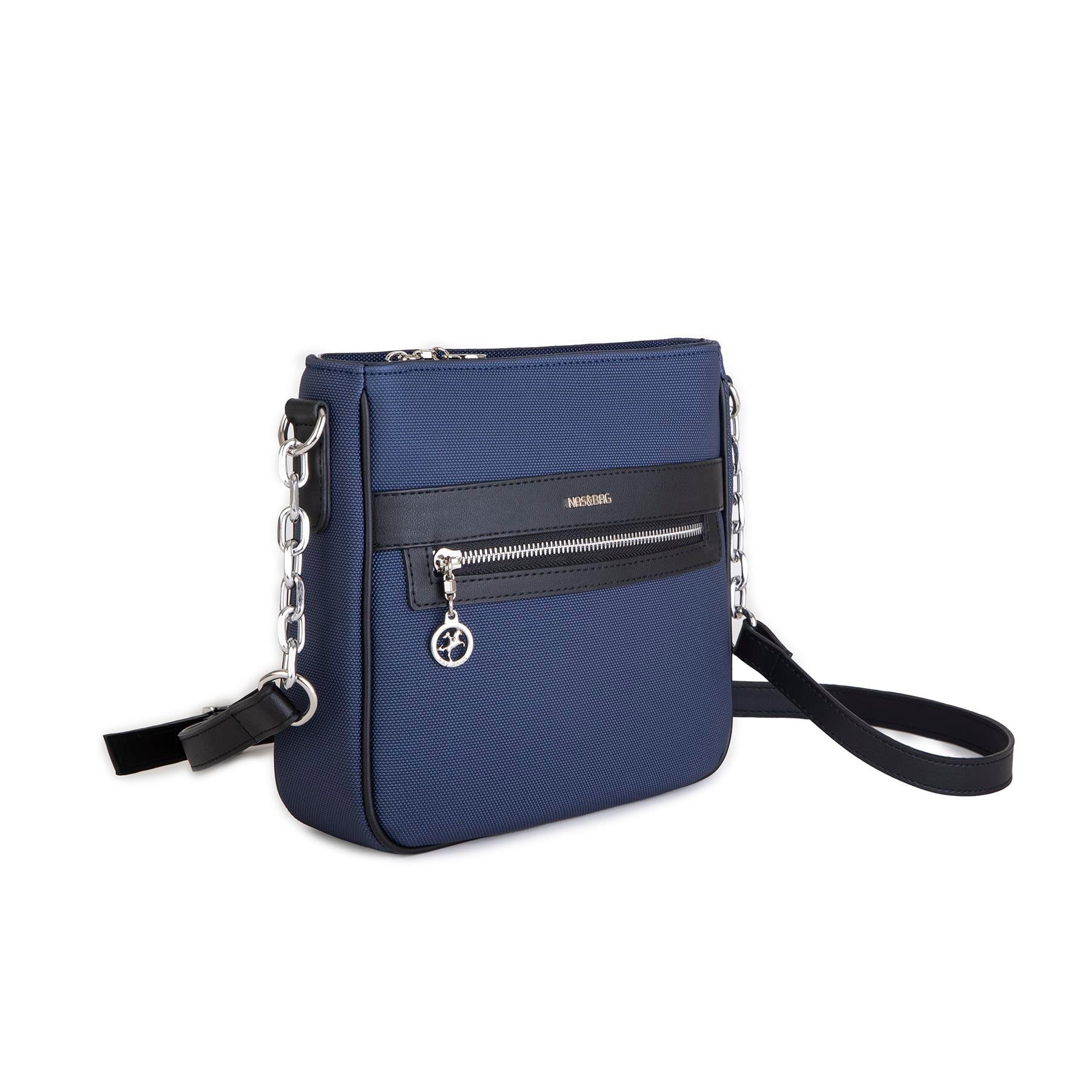 Nas Bag Kadın Çapraz Çanta Spor Ayarlanabilir Askılı  Lacivert Siyah   Lacst  (ürün ölçüsü :24x24x7 cm)