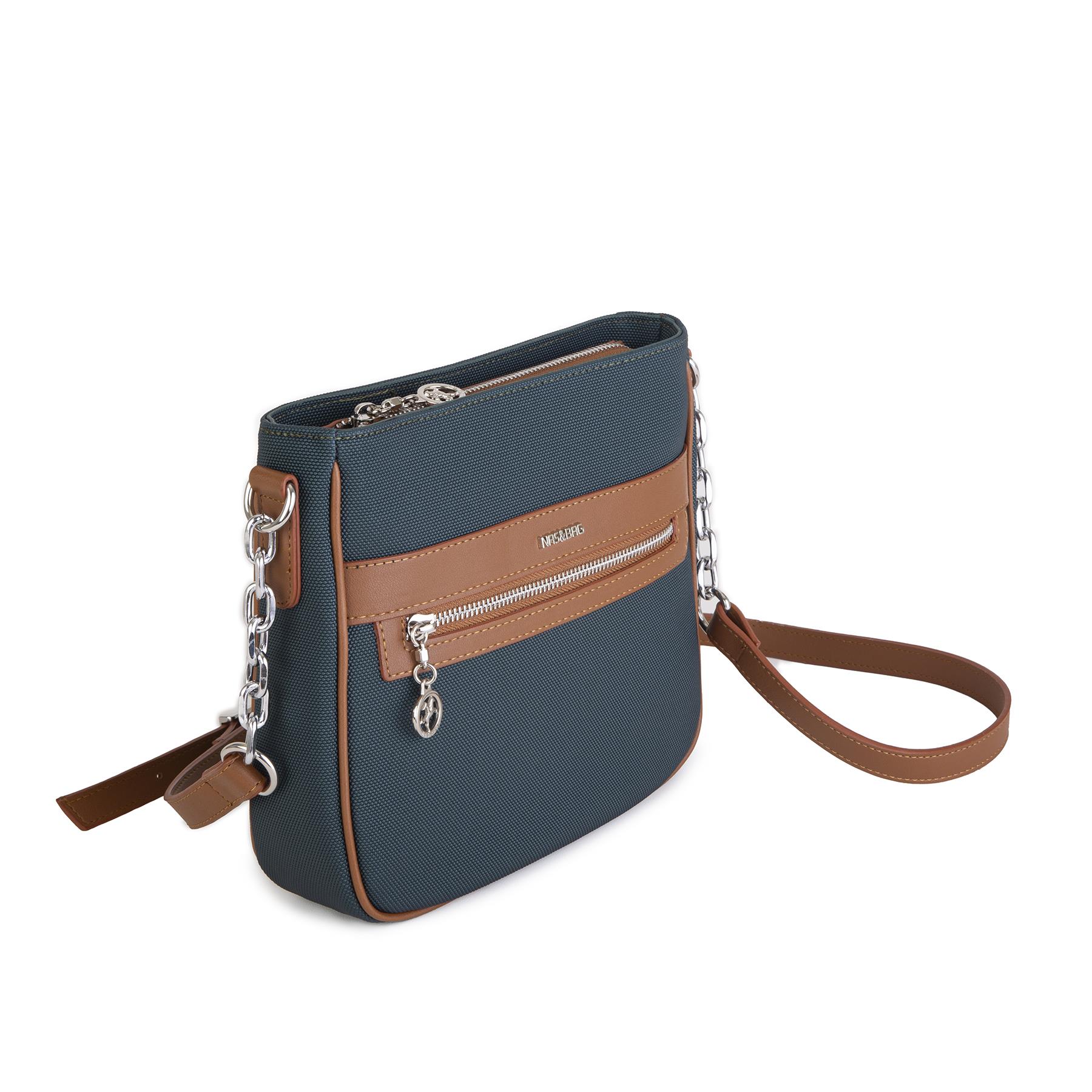Nas Bag Kadın Çapraz Çanta Spor Ayarlanabilir Askılı  Petrol Taba Lacst  (ürün ölçüsü :24x24x7 cm)