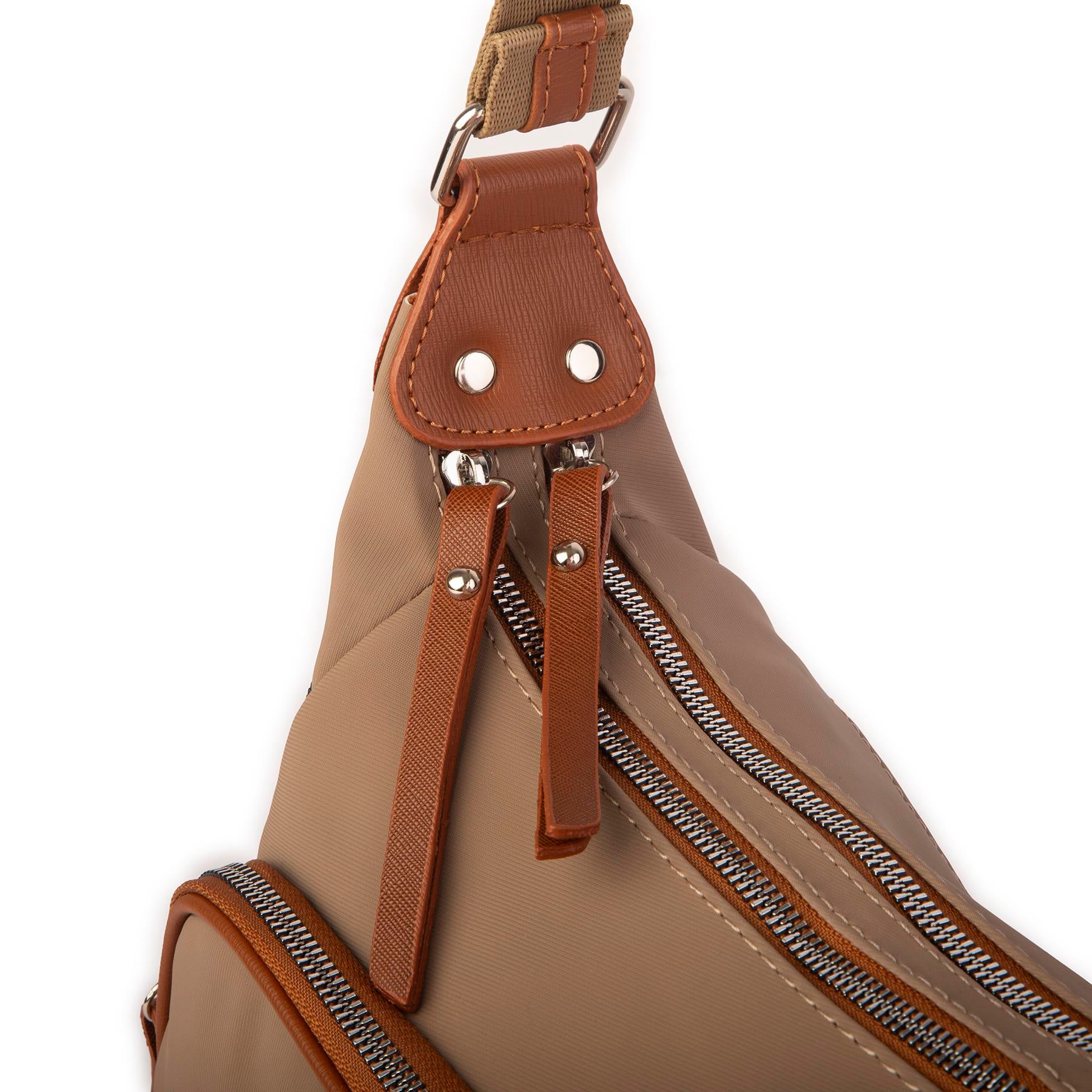 Nas Bag Kadın Çapraz Çanta Vizon Taba Buzzy ( 26x21x15 cm)