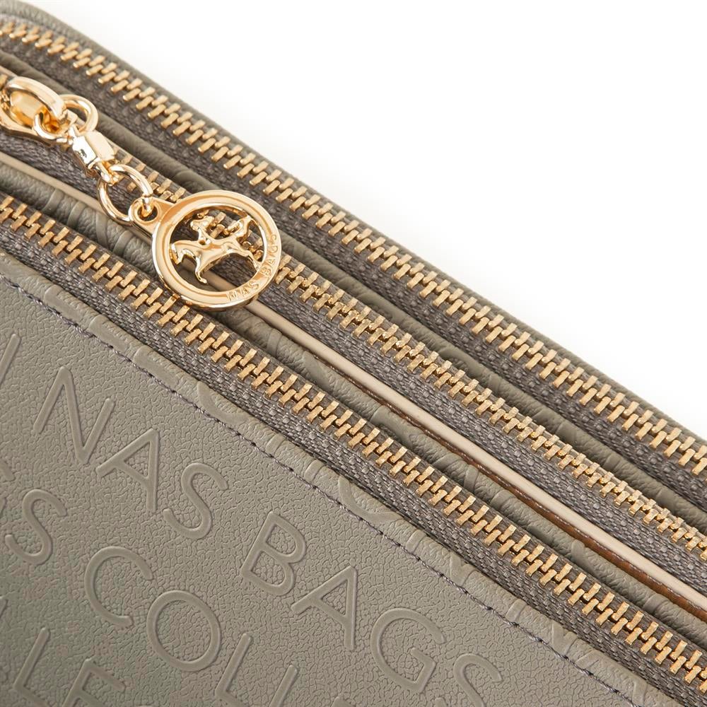 Nas Bag Kadın Çapraz Çanta Yeşil Camel Gofraj
