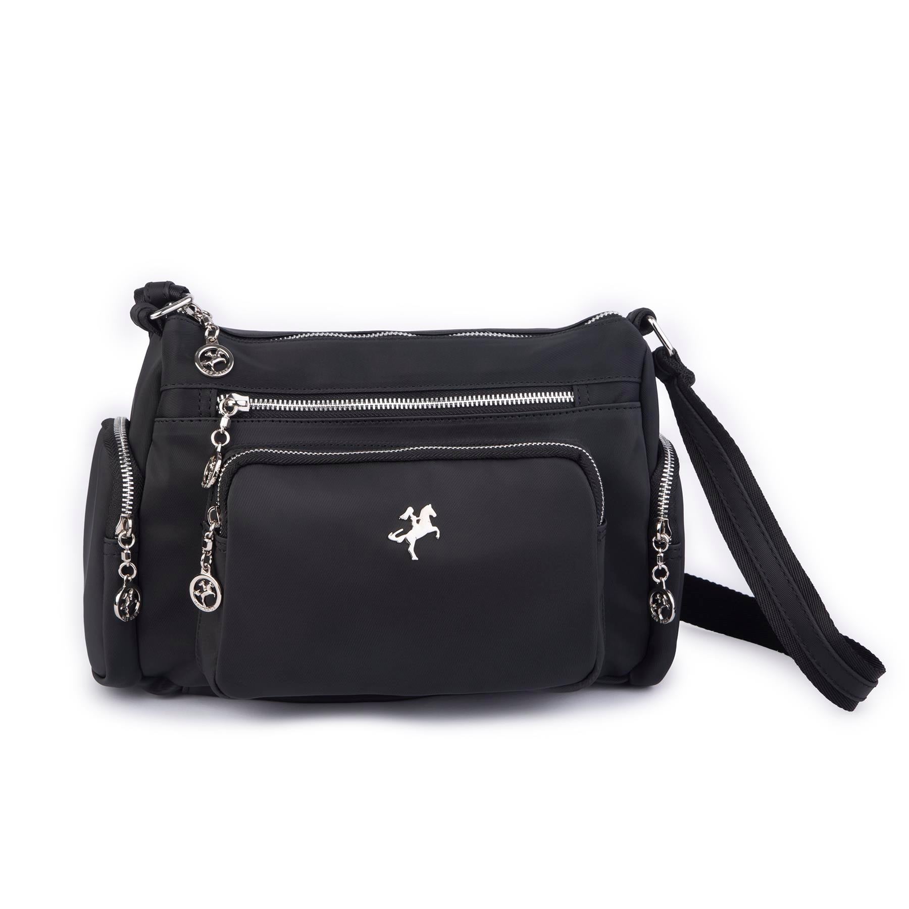 Nas Bag Kadın Çapraz Çok Gözlü Günlük Çanta Siyah  Buzzy ( 30x22 cm ebatlarındadır.)