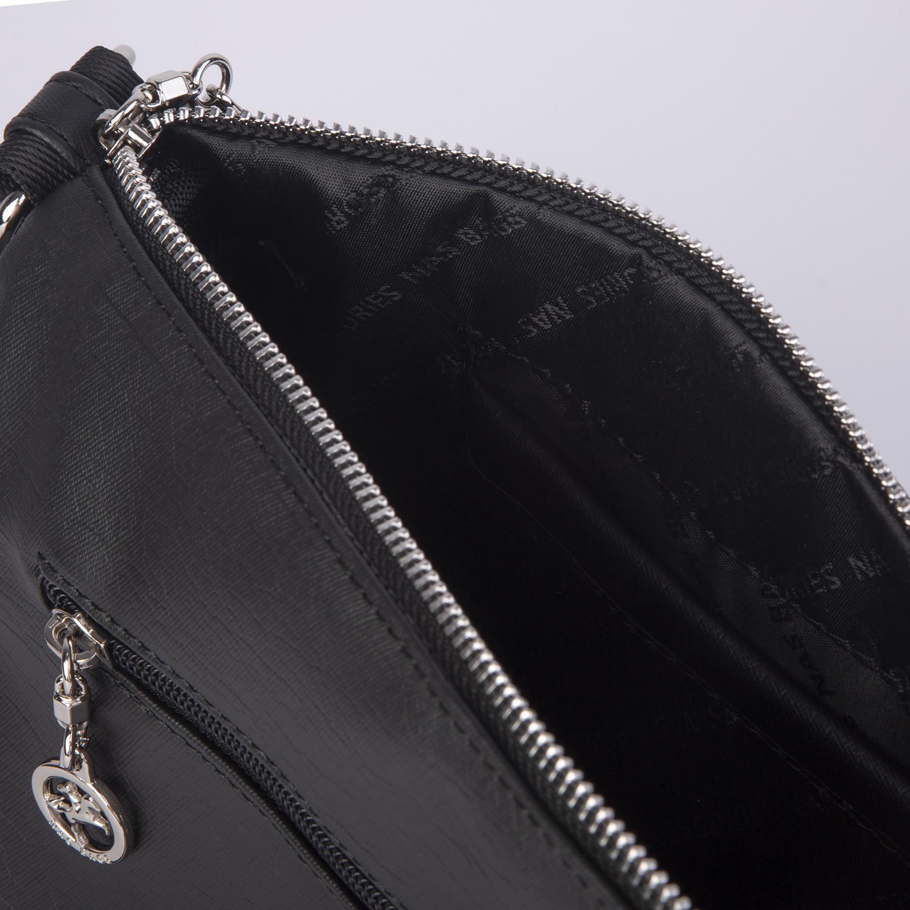 Nas Bag Kadın Çapraz Çok Gözlü Günlük Çanta Siyah  Yıkamalı ( 30x22 cm ebatlarındadır.)