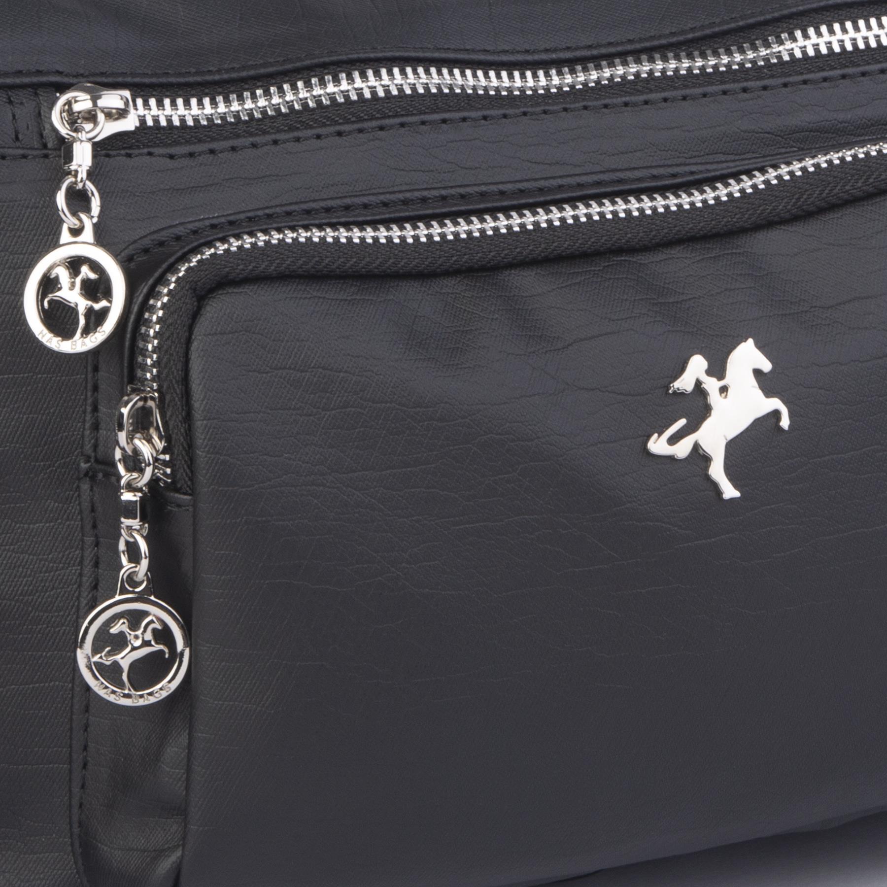 Nas Bag Kadın Çapraz Çok Gözlü Günlük Çanta Siyah  Yıkamalı ( 30x22 cm ebatlarındadır.)
