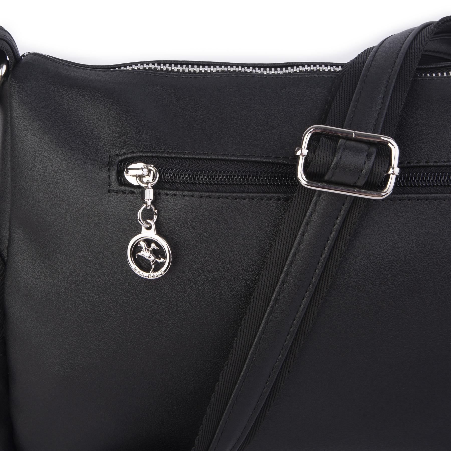 Nas Bag Kadın Çapraz Çok Gözlü Günlük Çanta Siyah  Dona ( 30x22 cm ebatlarındadır.)