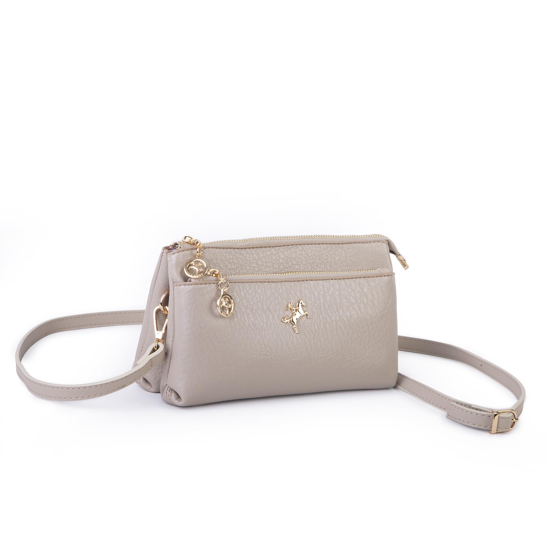 Nas Bag Kadın Çapraz ve Clutch Çanta Bilek ve Çapraz Askılı (24x15 cm) Kum Victoria 