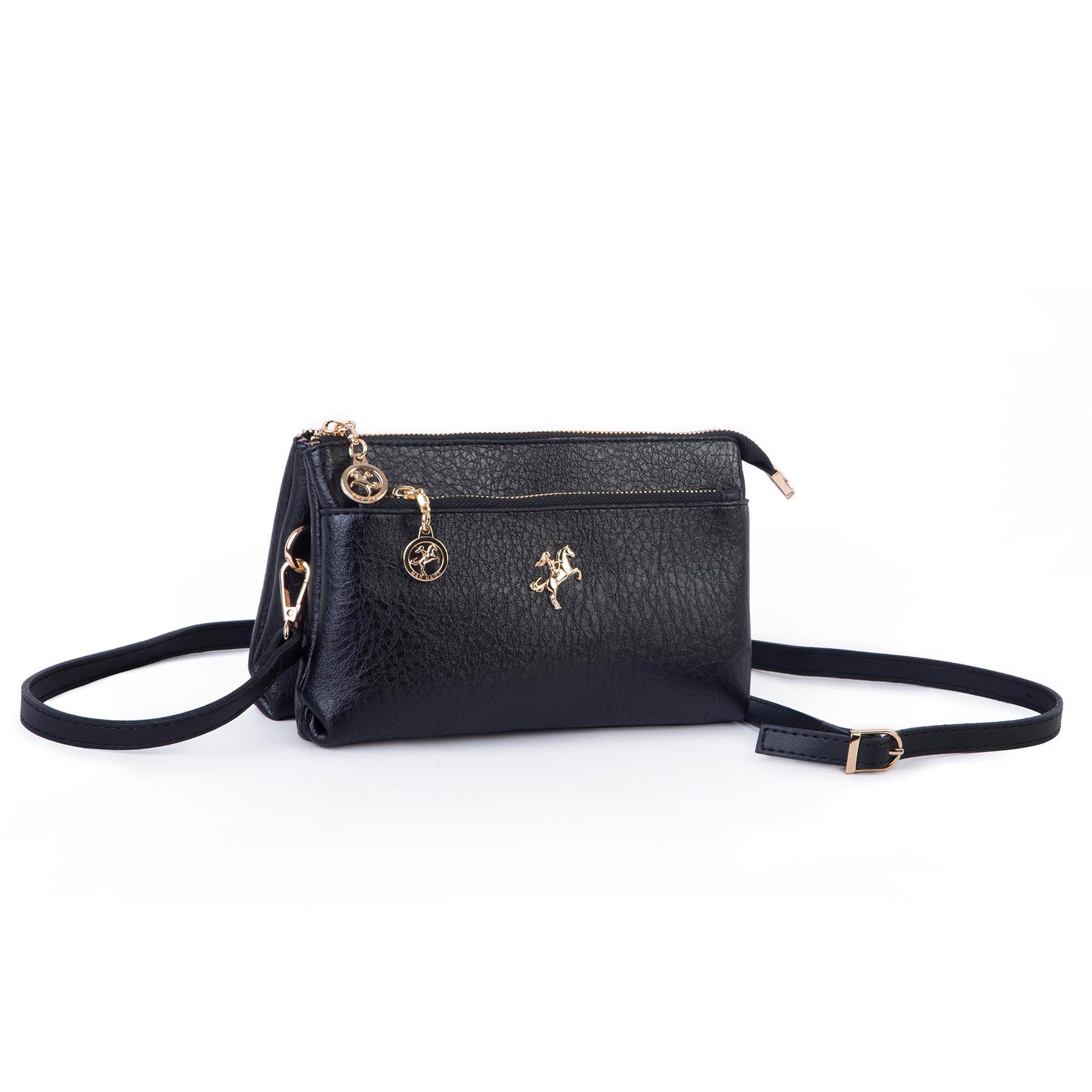 Nas Bag Kadın Çapraz ve Clutch Çanta Bilek ve Çapraz Askılı (24x15 cm) Siyah Victoria 