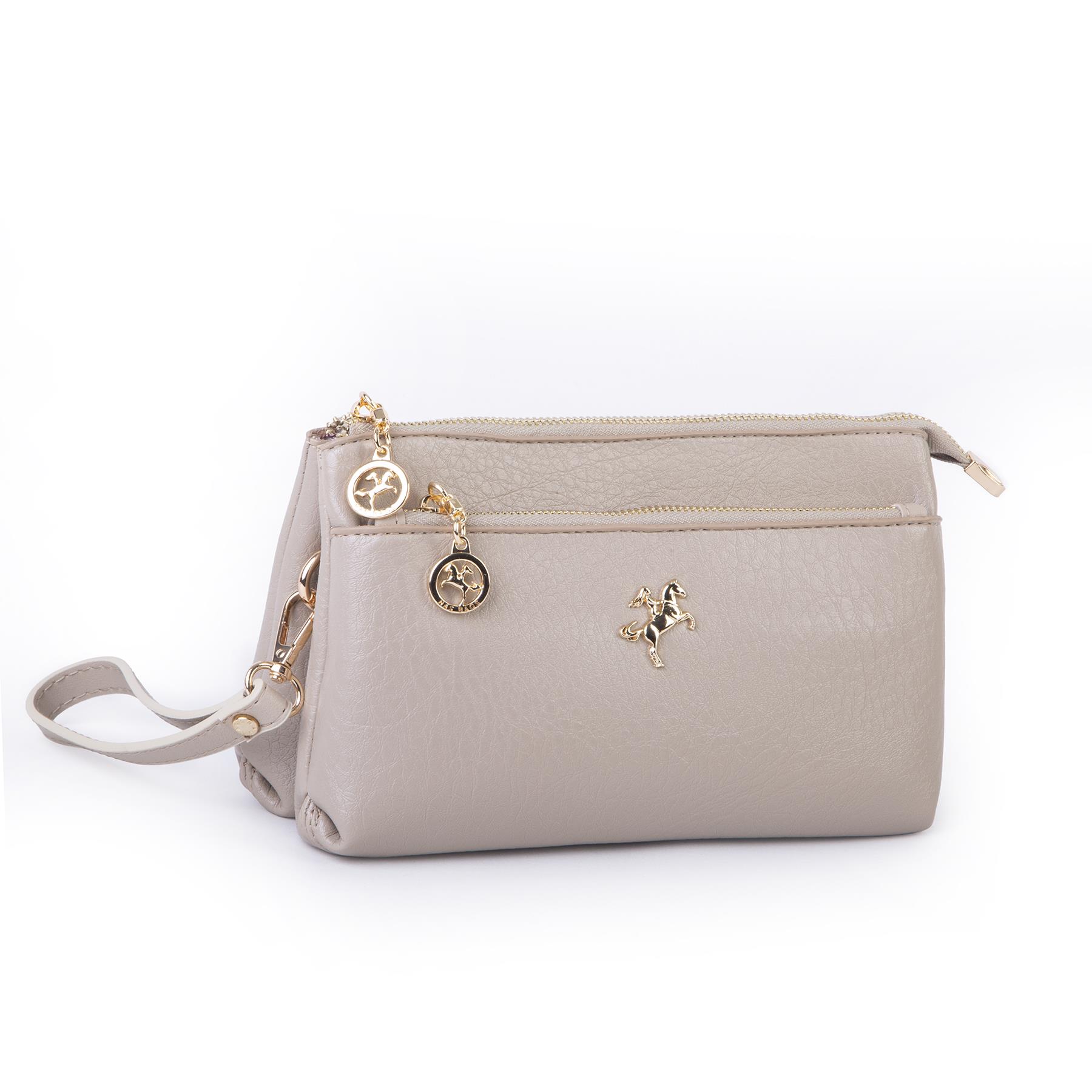 Nas Bag Kadın Çapraz ve Clutch Çanta Bilek ve Çapraz Askılı (24x15 cm) Kum Victoria 