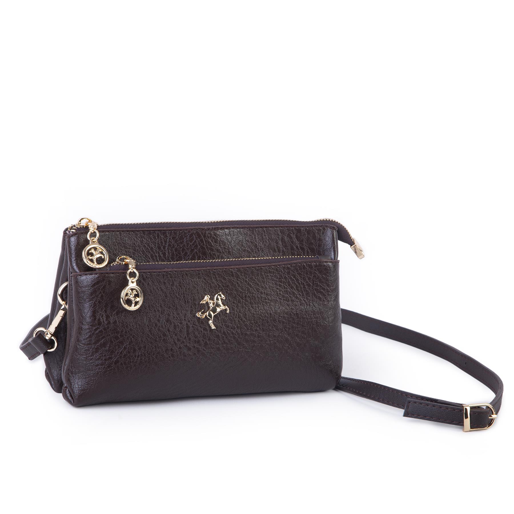 Nas Bag Kadın Çapraz ve Clutch Çanta Bilek ve Çapraz Askılı (24x15 cm) Kahve Victoria 