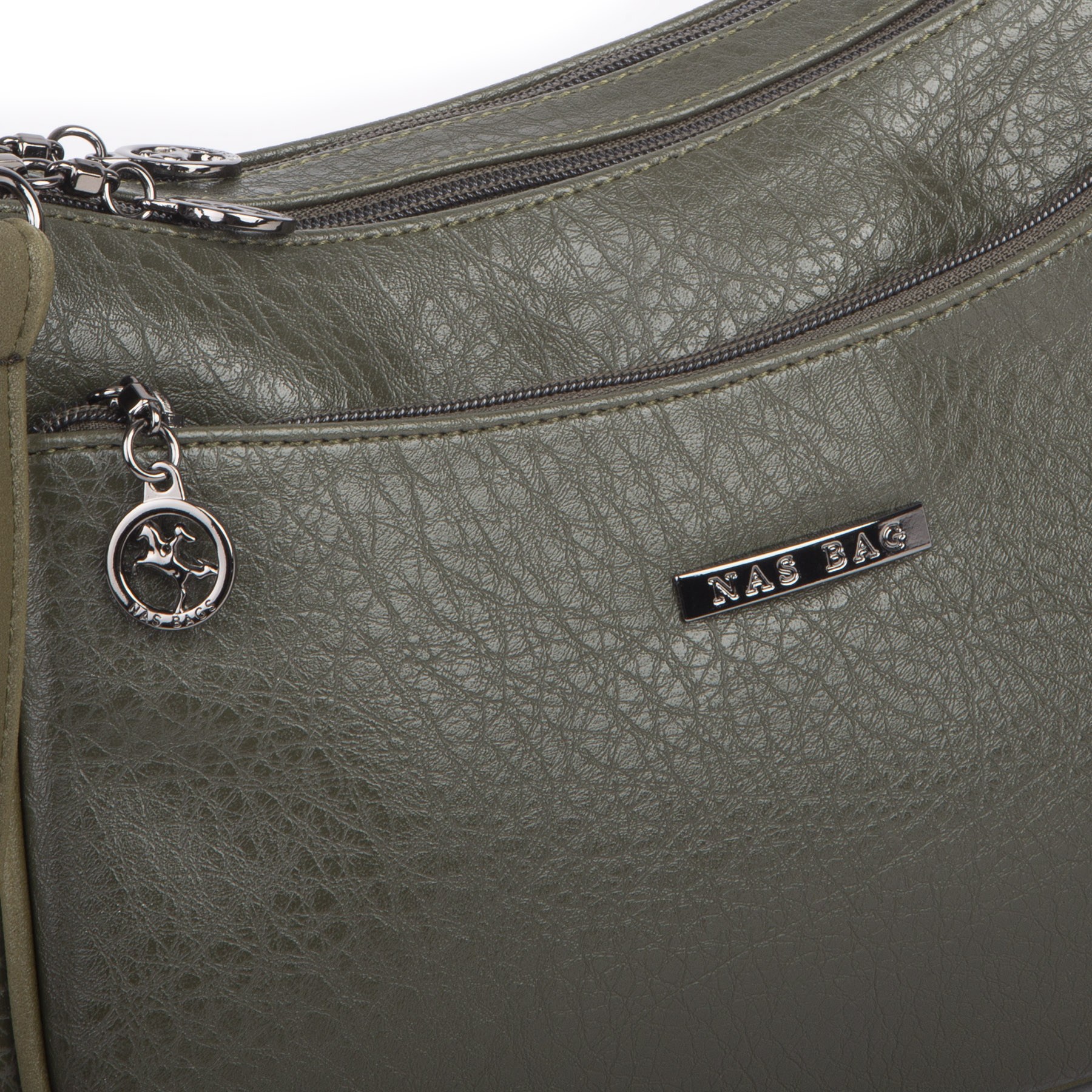 Nas Bag Kadın Çapraz ve Omuz Çanta  (27x19 cm) Haki Victoria 
