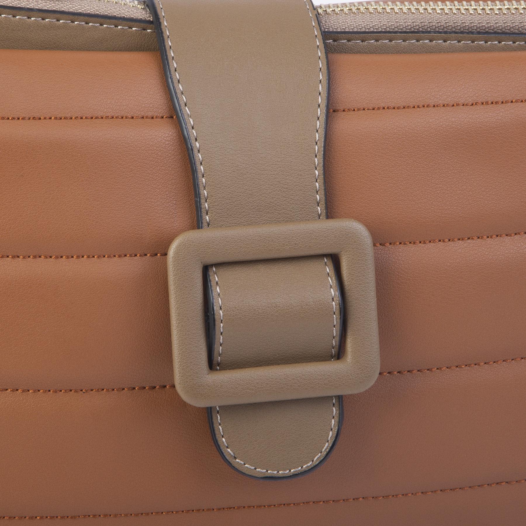 Nas Bag Kadın Çapraz ve Omuz Çanta Taba Vizon  Dona