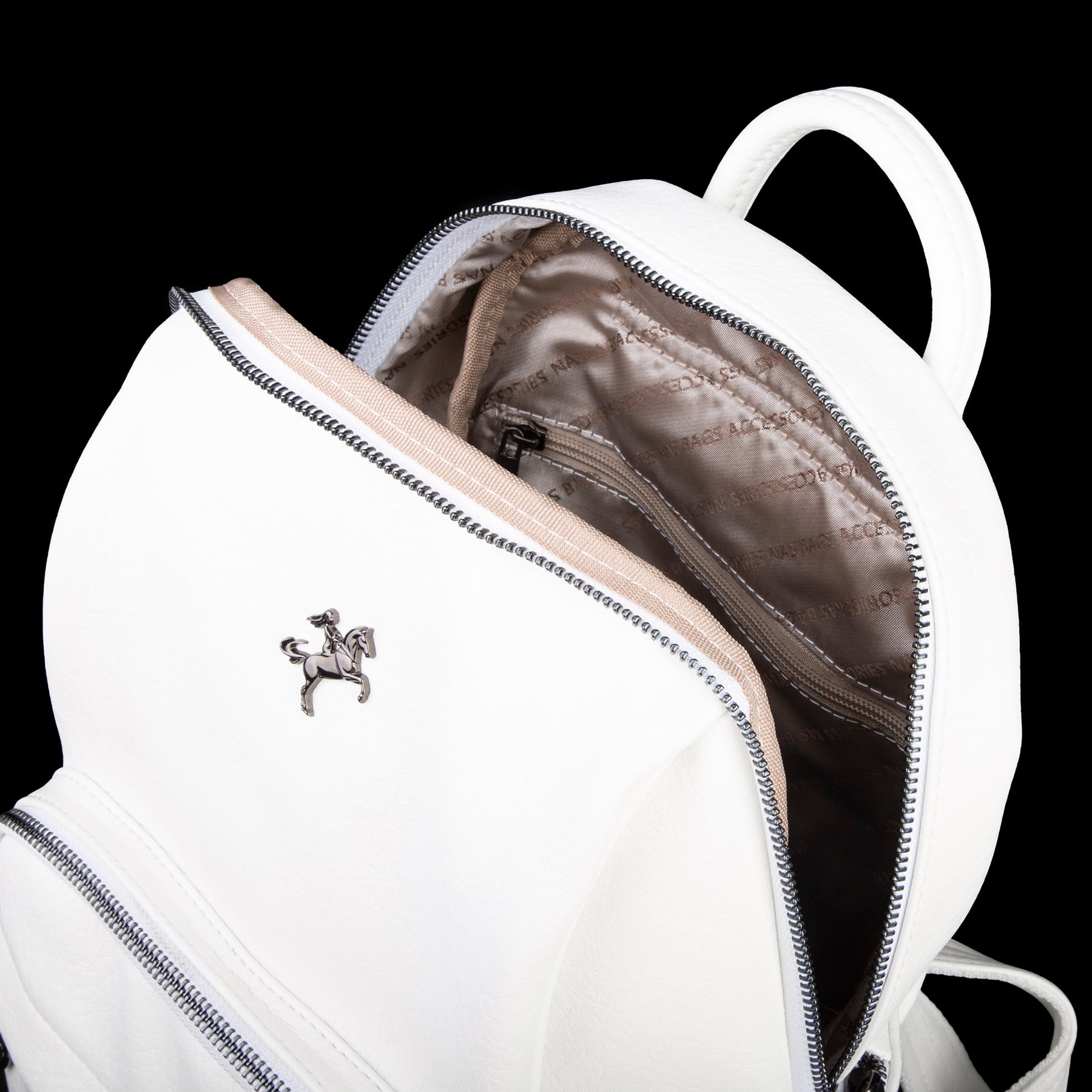 Nas Bag Kadın Çok Cepli Sırt Çantası (en :30cm x boy:34) Beyaz Victoria