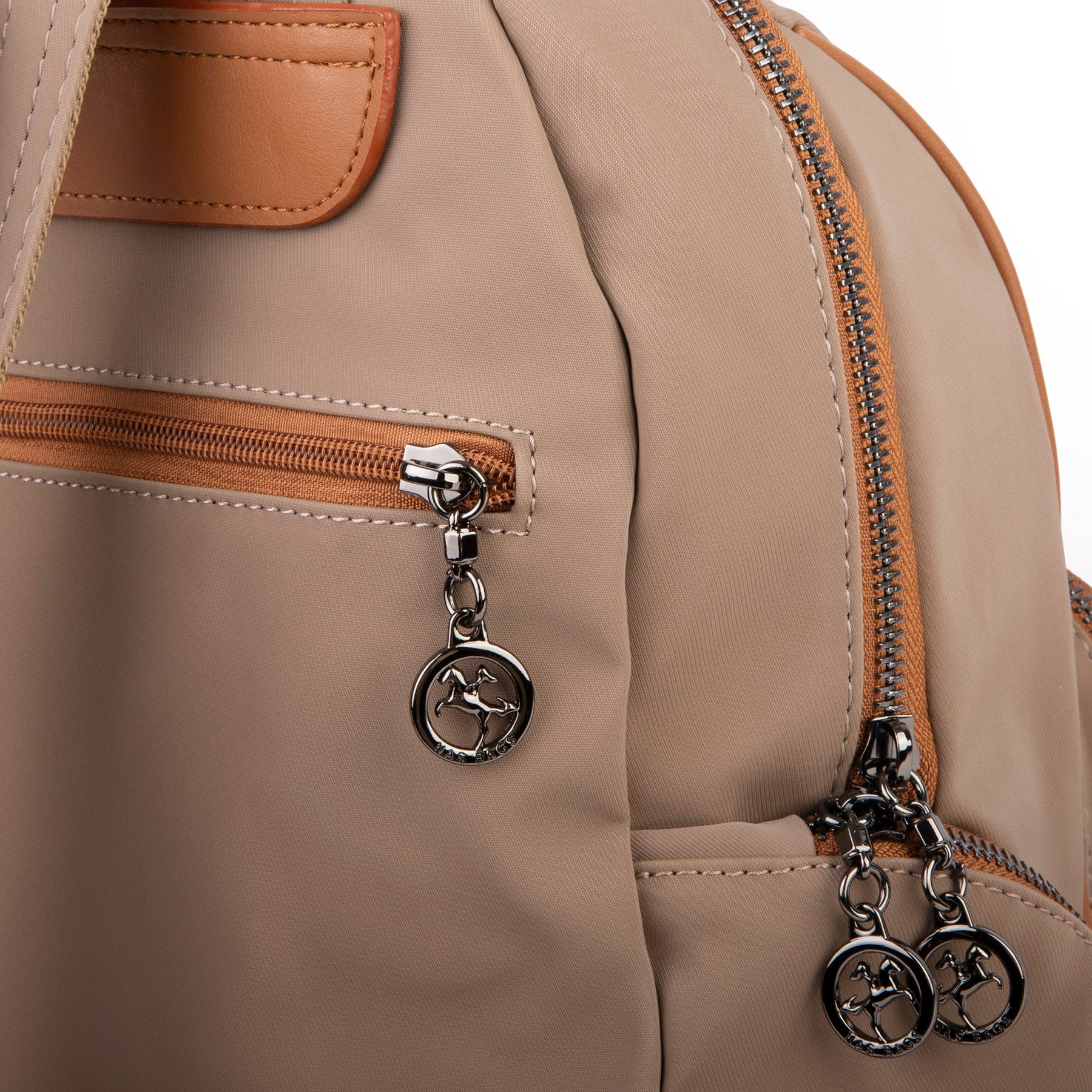 Nas Bag Kadın Çok Cepli Sırt Çantası (en :30cm x boy:34) Vizon Taba Buzzy