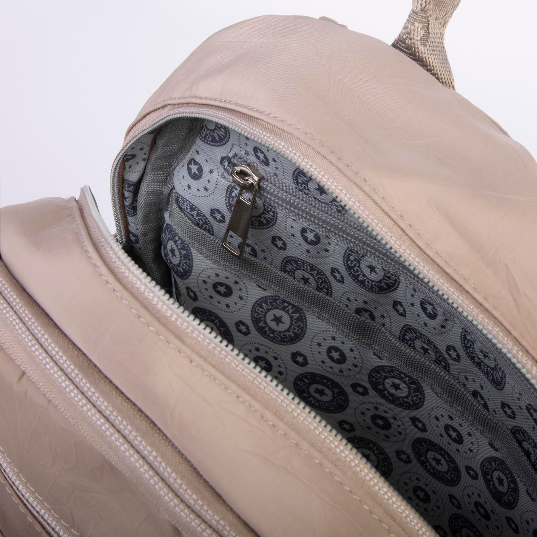 Nas Bag Kadın Çok Gözlü Hafif Su Geçirmez Unisex  (water proof) Çanta Vizon 