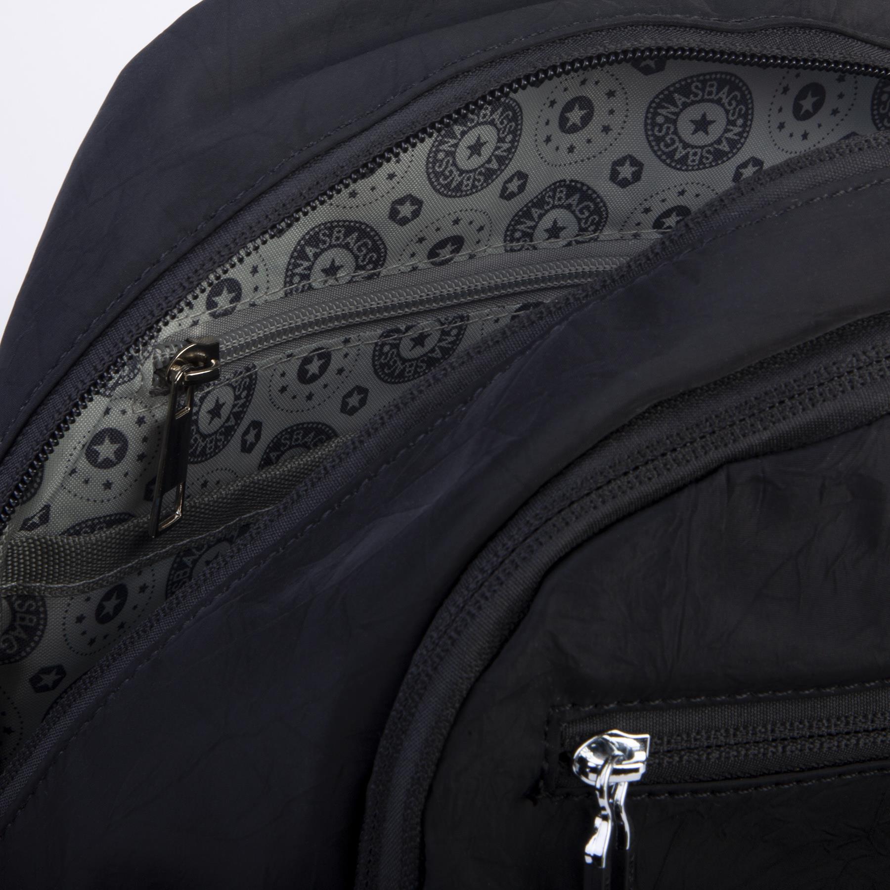 Nas Bag Kadın Çok Gözlü Hafif Su Geçirmez Unisex  (water proof) Çanta Siyah 