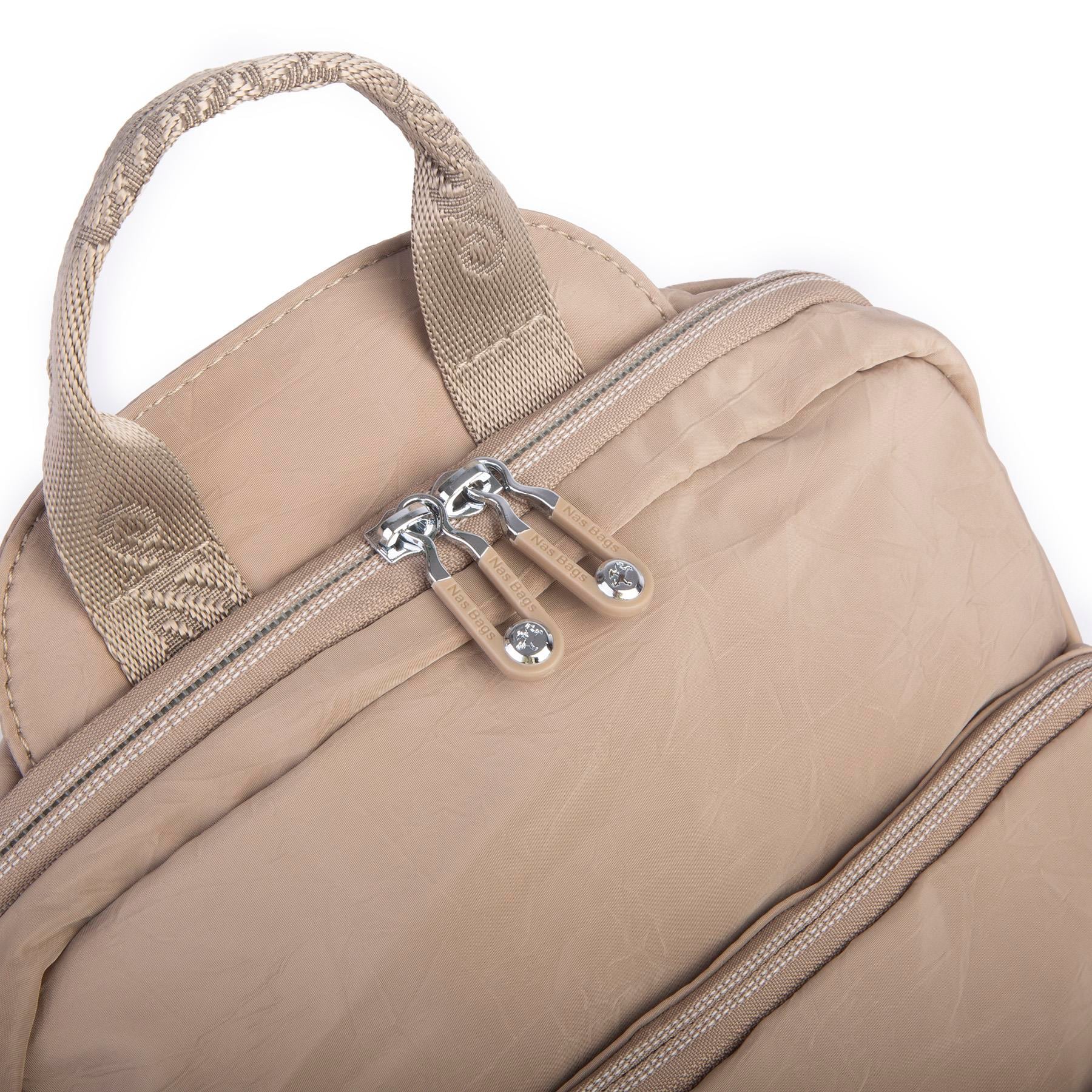 Nas Bag Kadın Çok Gözlü Su Geçirmez (water proof ) Ultra Hafif Sırt Çantası Vizon 